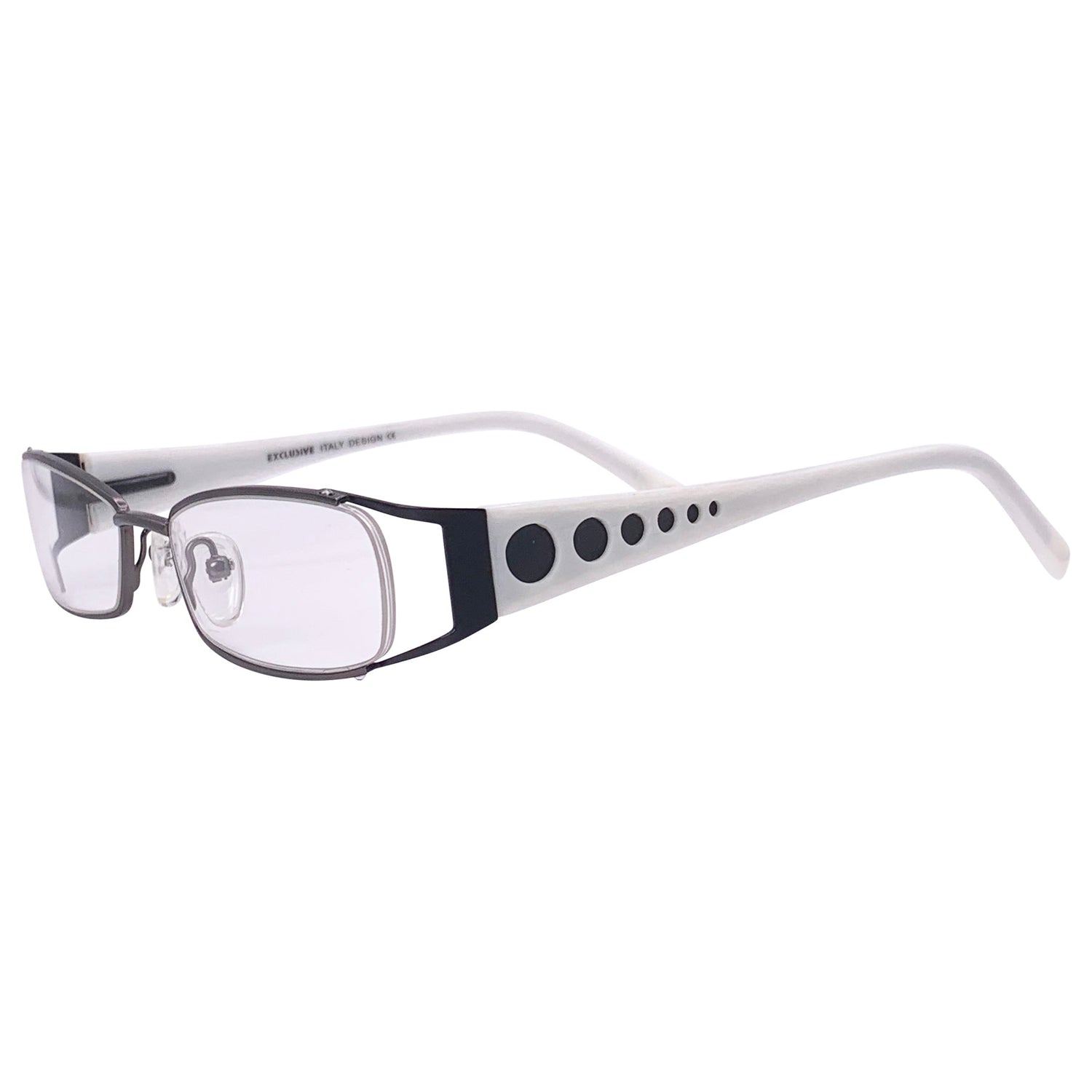 small clear square glasses with 90s style frame