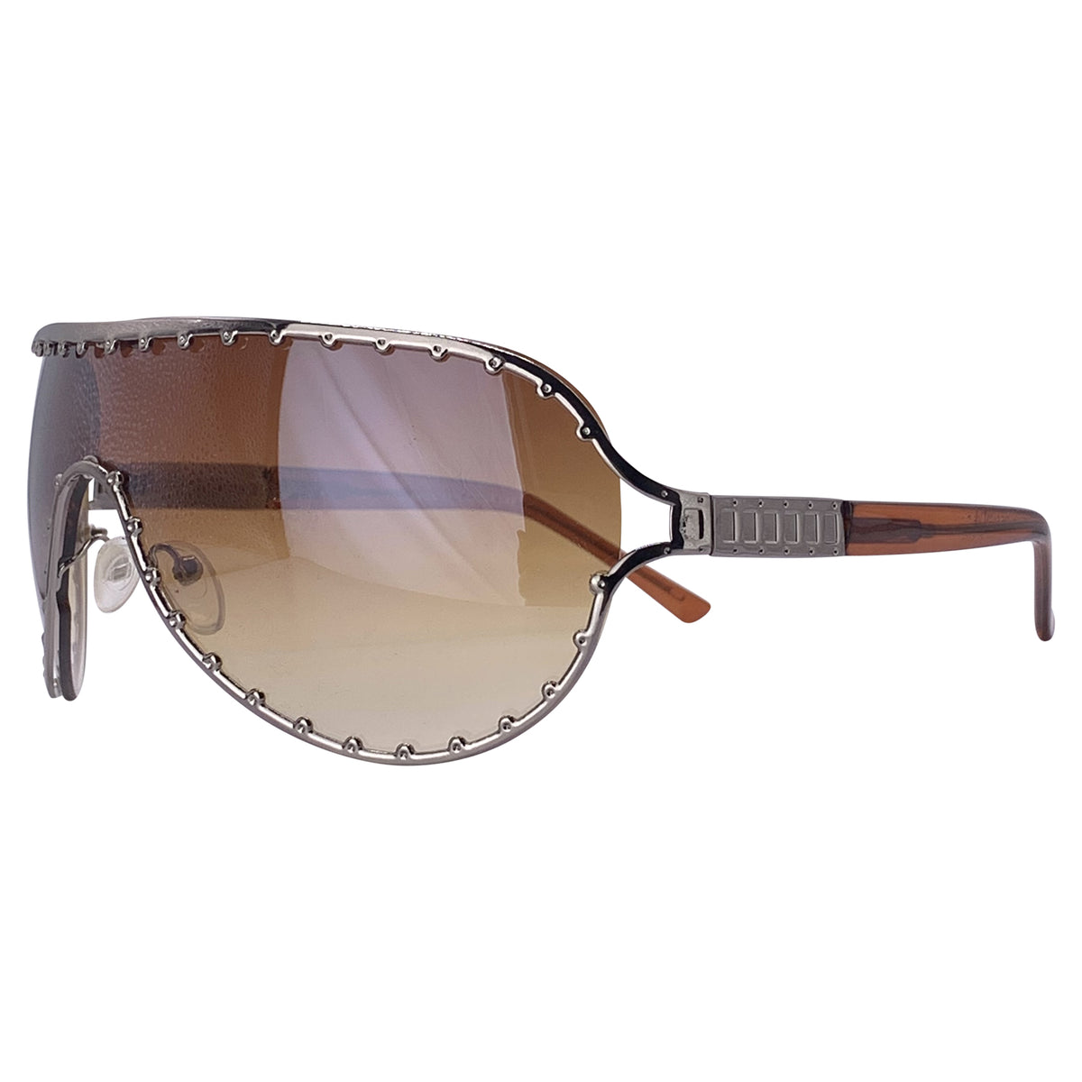 COMPLICATED Y2K Aviator Shield Sleaze Sunglasses-Giant Vintage Eyewear