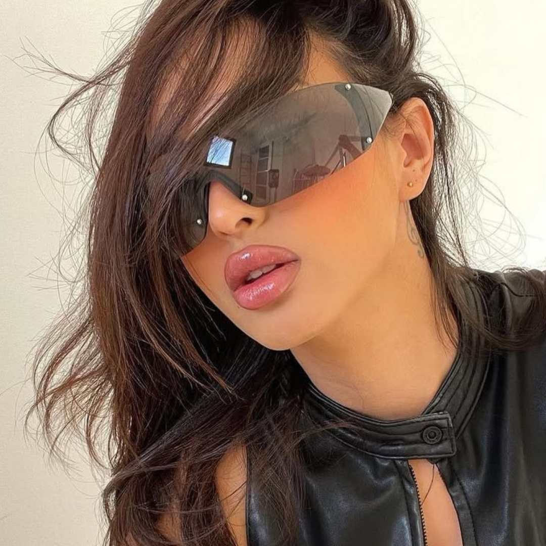 ZIPPER Shield Sunglasses *As Seen On: Blue Ivy Carter & Paris Hilton*-Giant Vintage Eyewear