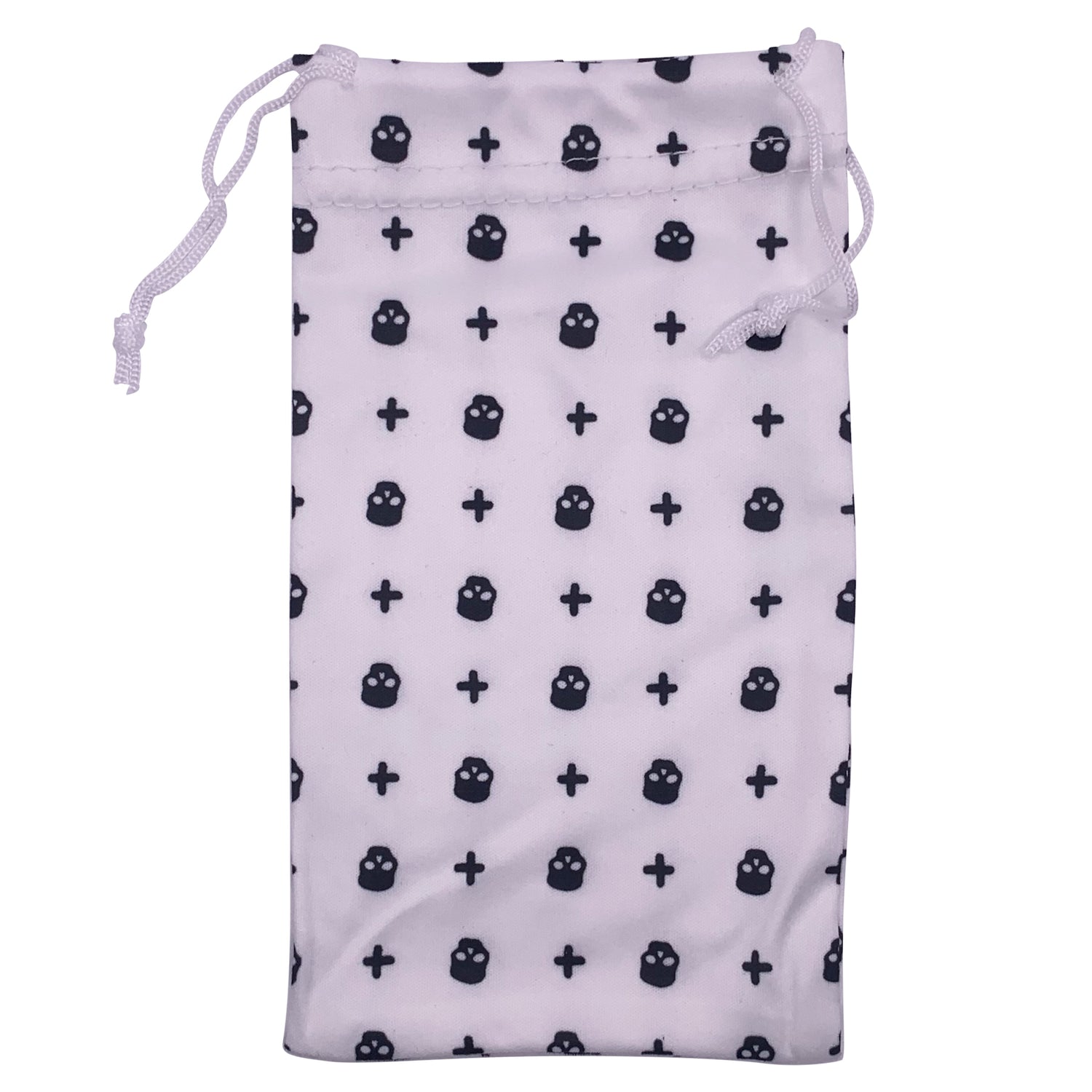 SKULL Soft Reusable Sunglasses Pouch with DrawstringWhite-Giant Vintage Eyewear