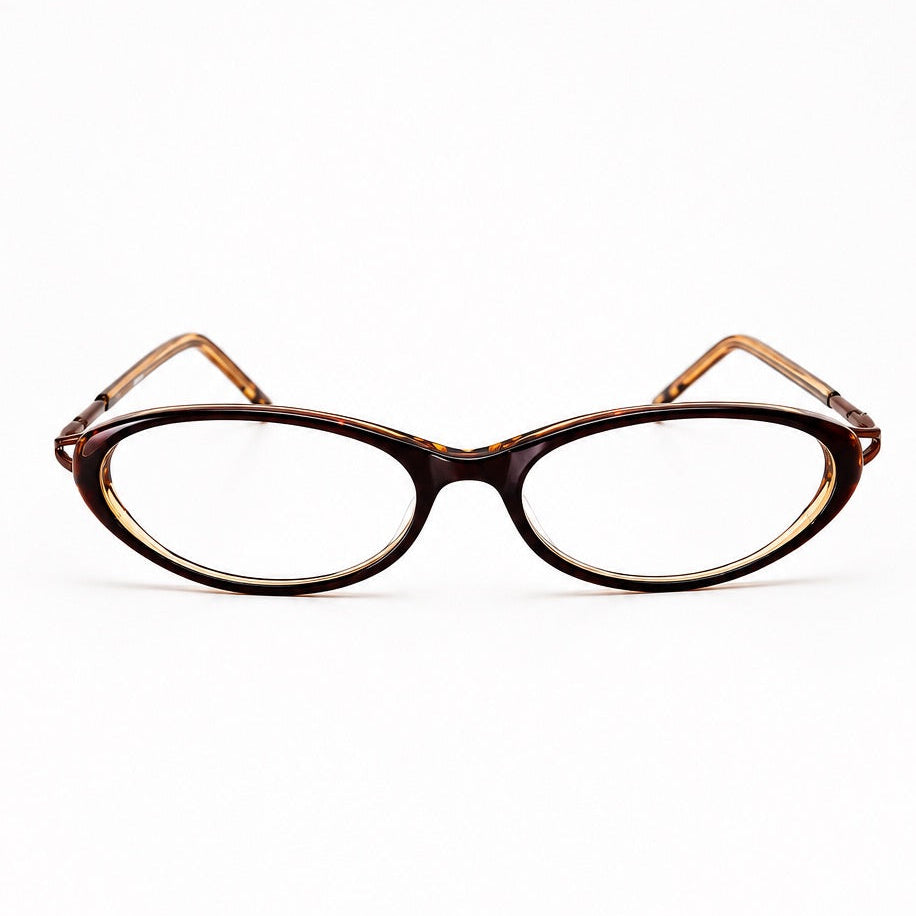 BANDAGE eyeglasses with a dark brown tortoiseshell frame and light brown temples, shown against a plain white background.