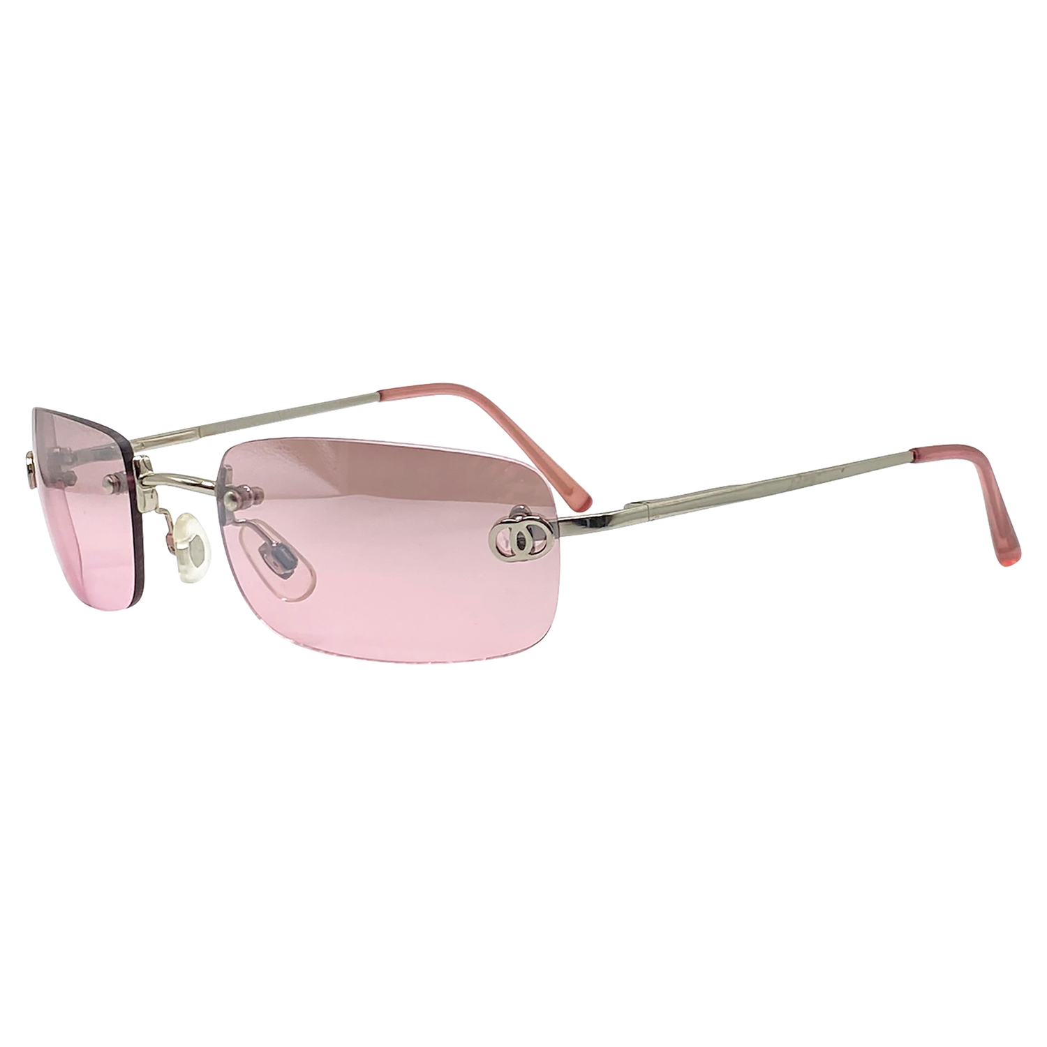 AMETHYST Rimless Y2K SunglassesPink-Giant Vintage Eyewear