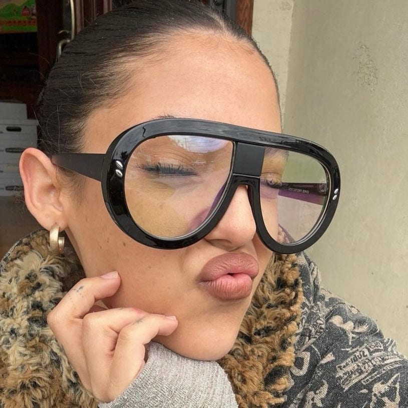 Shop ARTHUR Clear Aviator Chunky Glasses Giant Vintage Eyewear