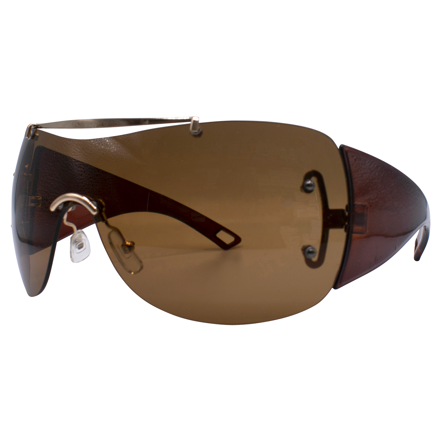 BAYANG Rimless Shield Y2K SunglassesBrown Jelly/Brown-Giant Vintage Eyewear