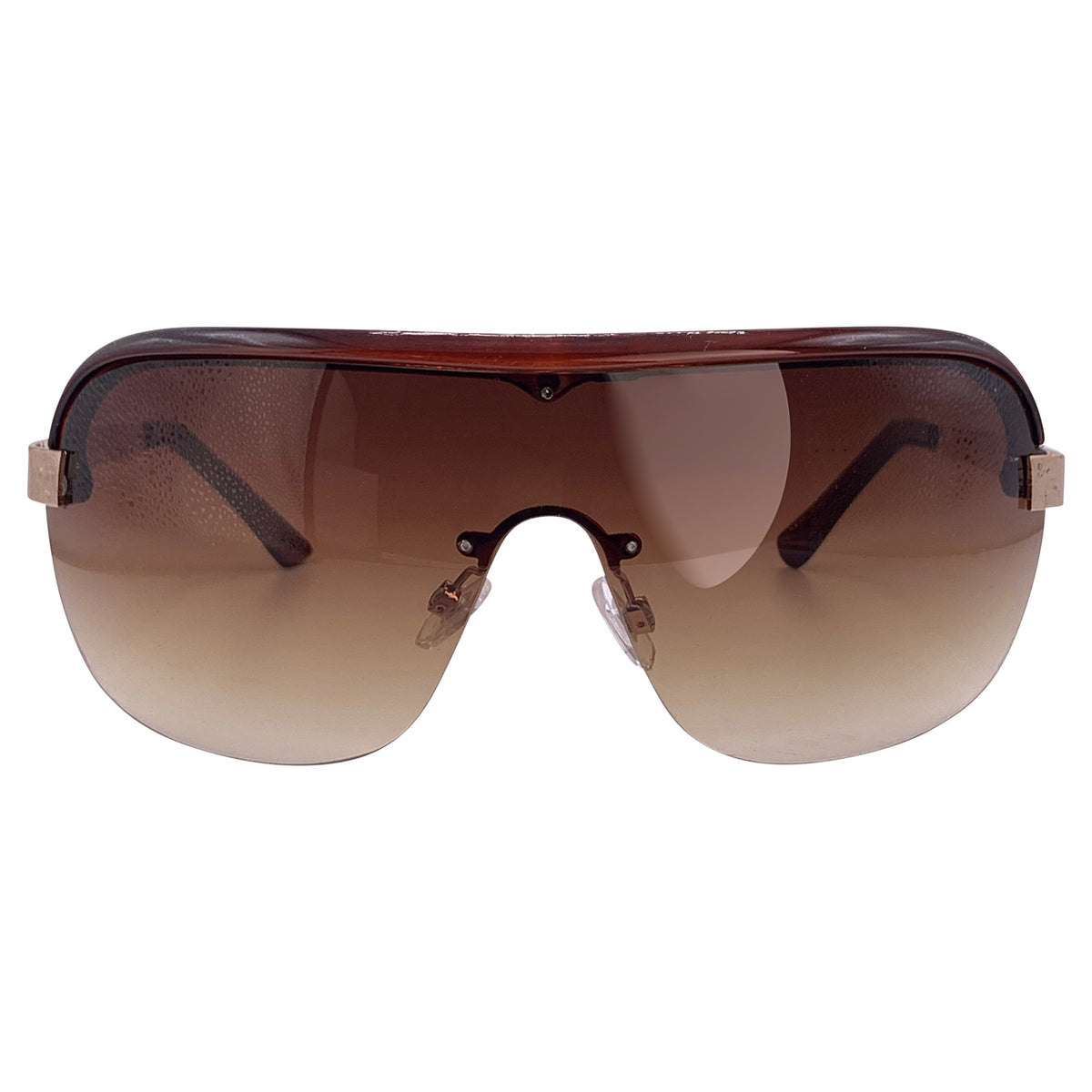 BELOW 0° Oversized Shield SunglassesJelly Brown/Amber-Giant Vintage Eyewear