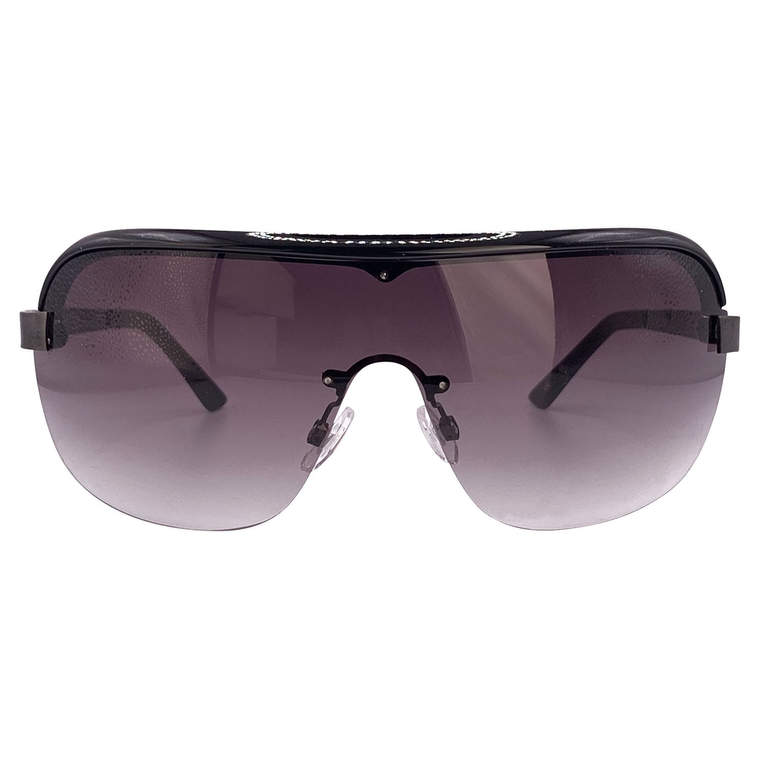 BELOW 0° Oversized Shield SunglassesBlack/Gunmetal/Smoke-Giant Vintage Eyewear