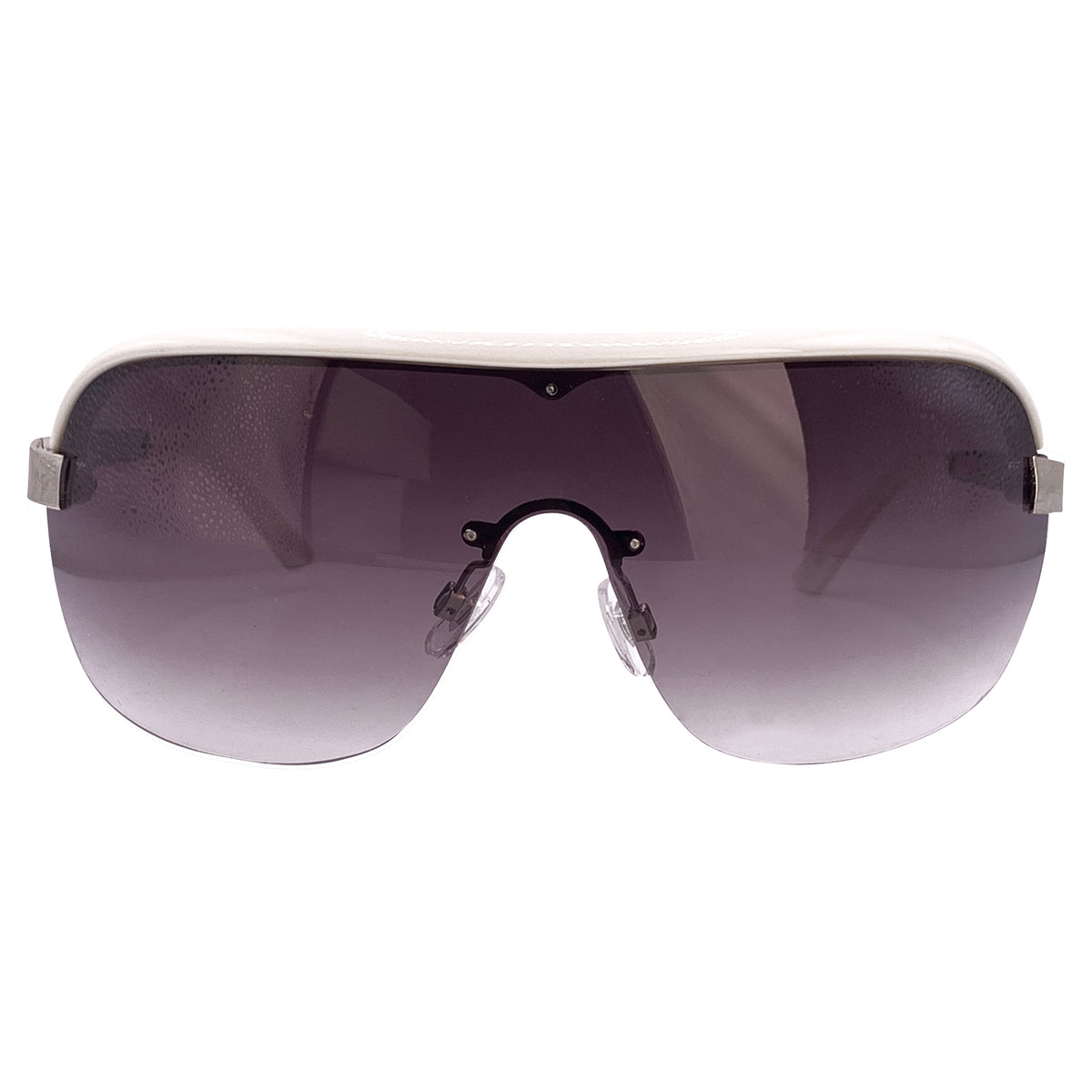 BELOW 0° Oversized Shield SunglassesWhite-Giant Vintage Eyewear