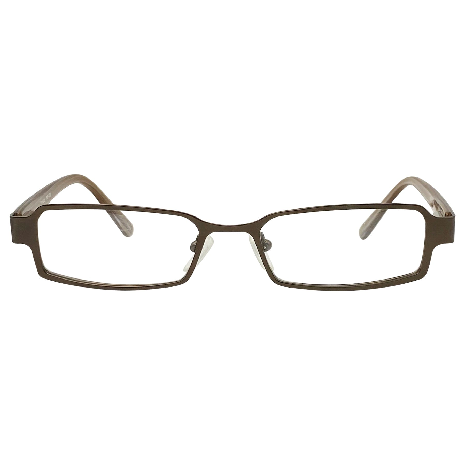 vintage frames with a copper metal and clear lens