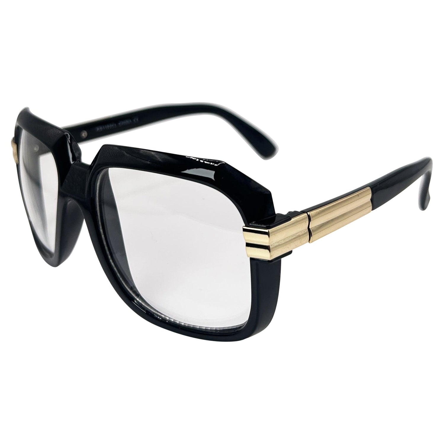 oversized square big glasses with a clear lens