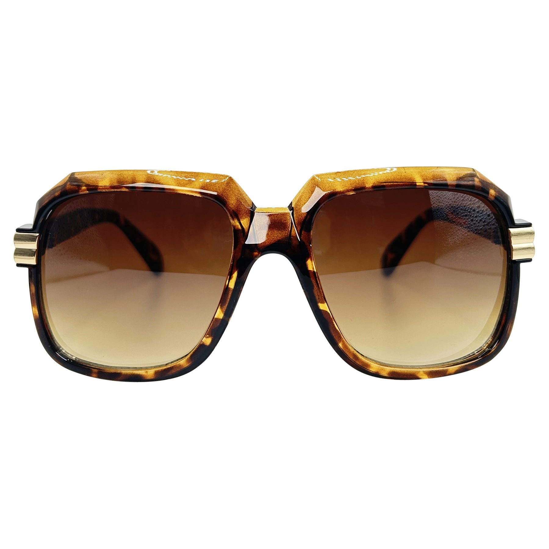y2k oversized square style tortoise sunglasses with an amber lens