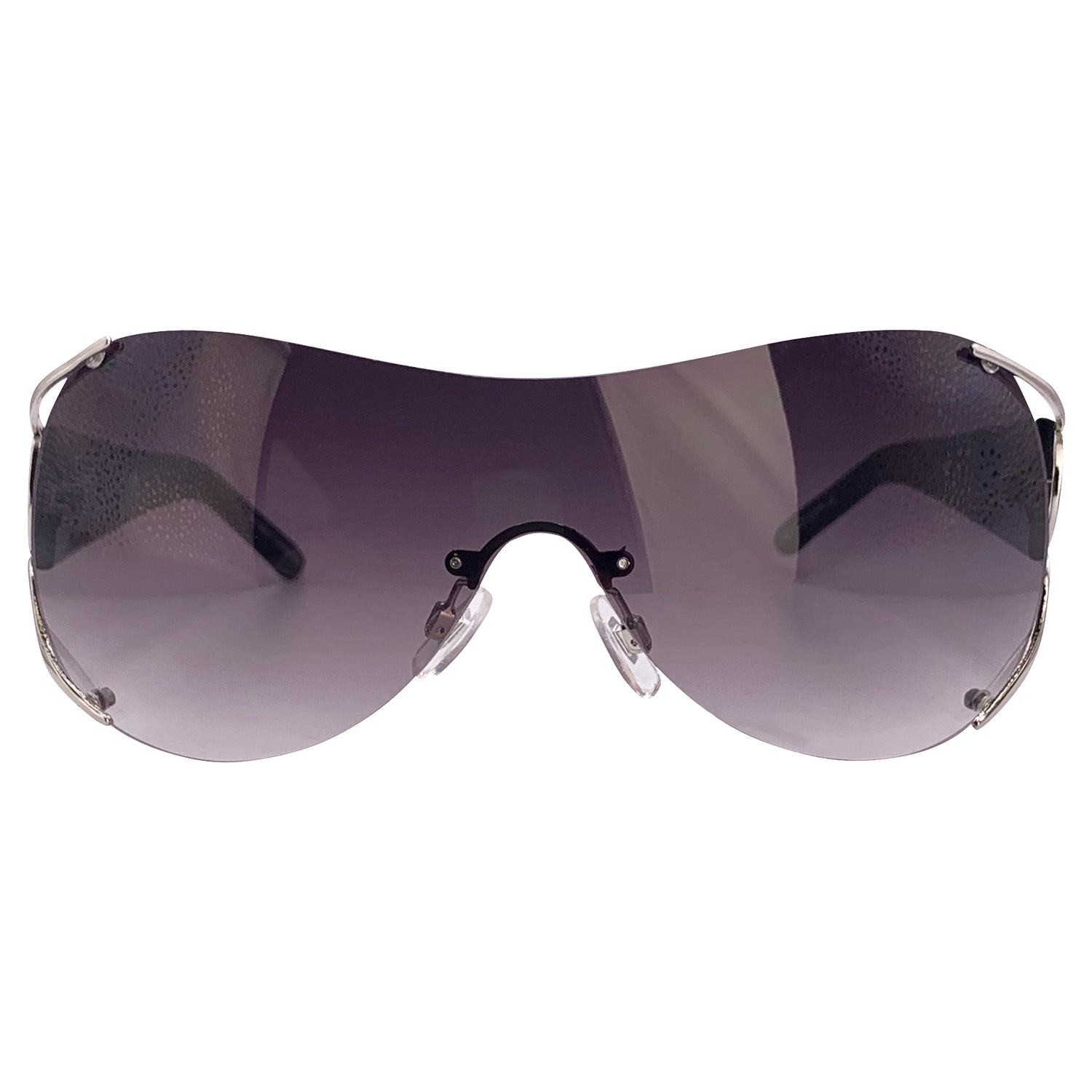 COUTURE Rimless Oversized Shield Sunglasses-Giant Vintage Eyewear