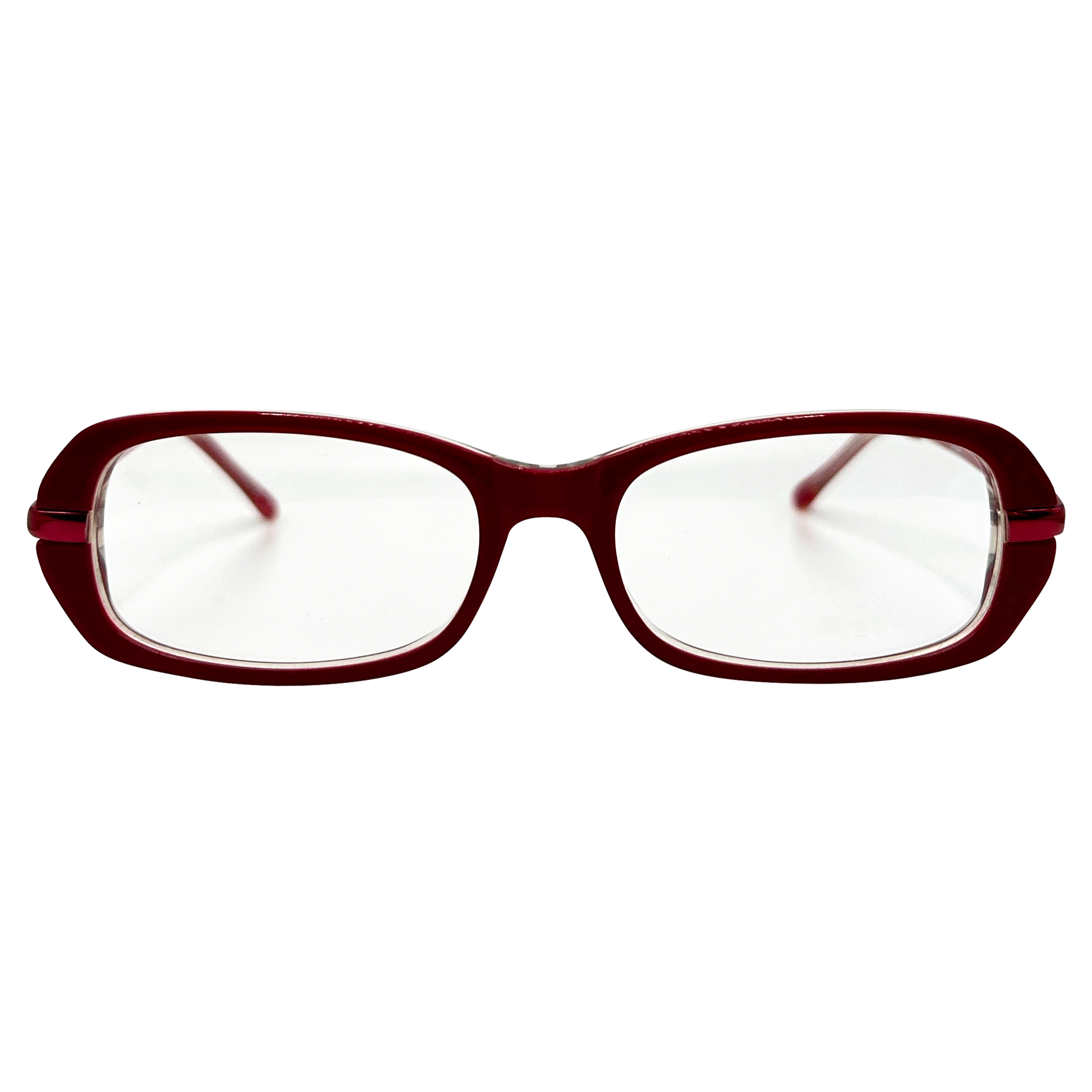 Small Clear Lens Red 90s Vintage Frames
