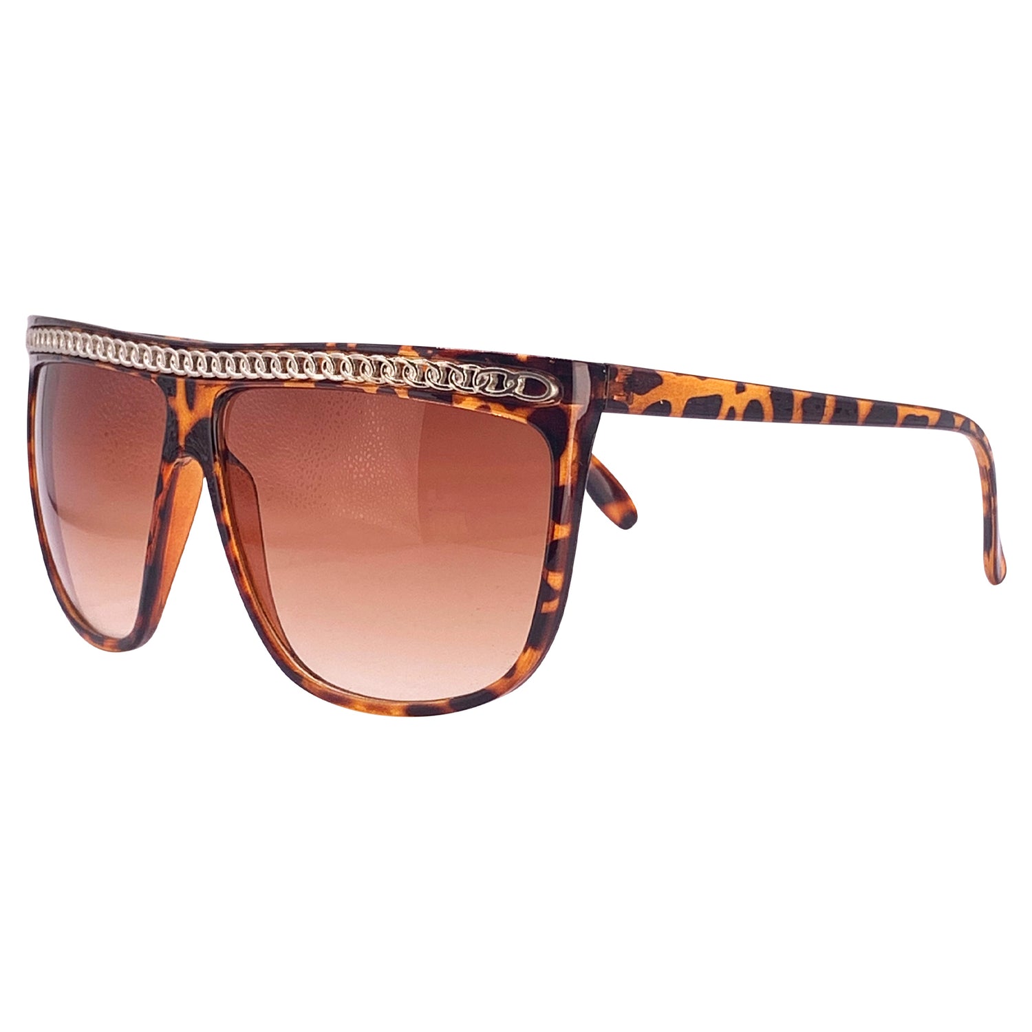 SCANDAL Chained Brow line Shield Sunglasses-Giant Vintage Eyewear