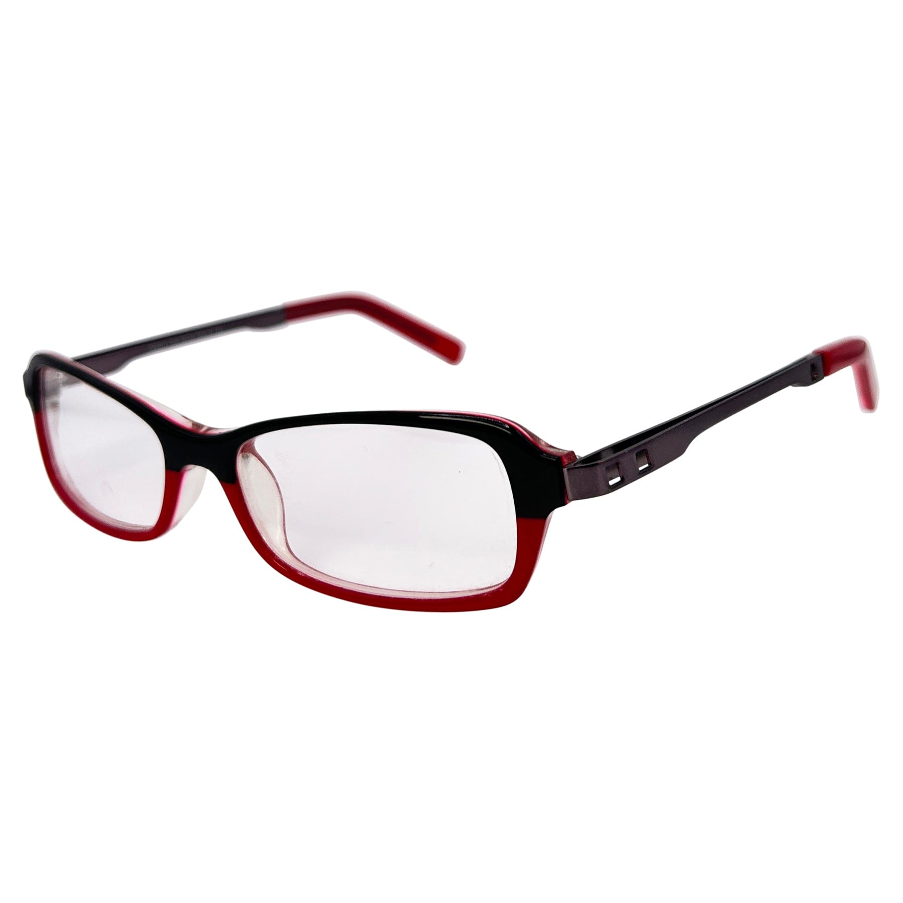 90s vintage look with a black and red square style frame