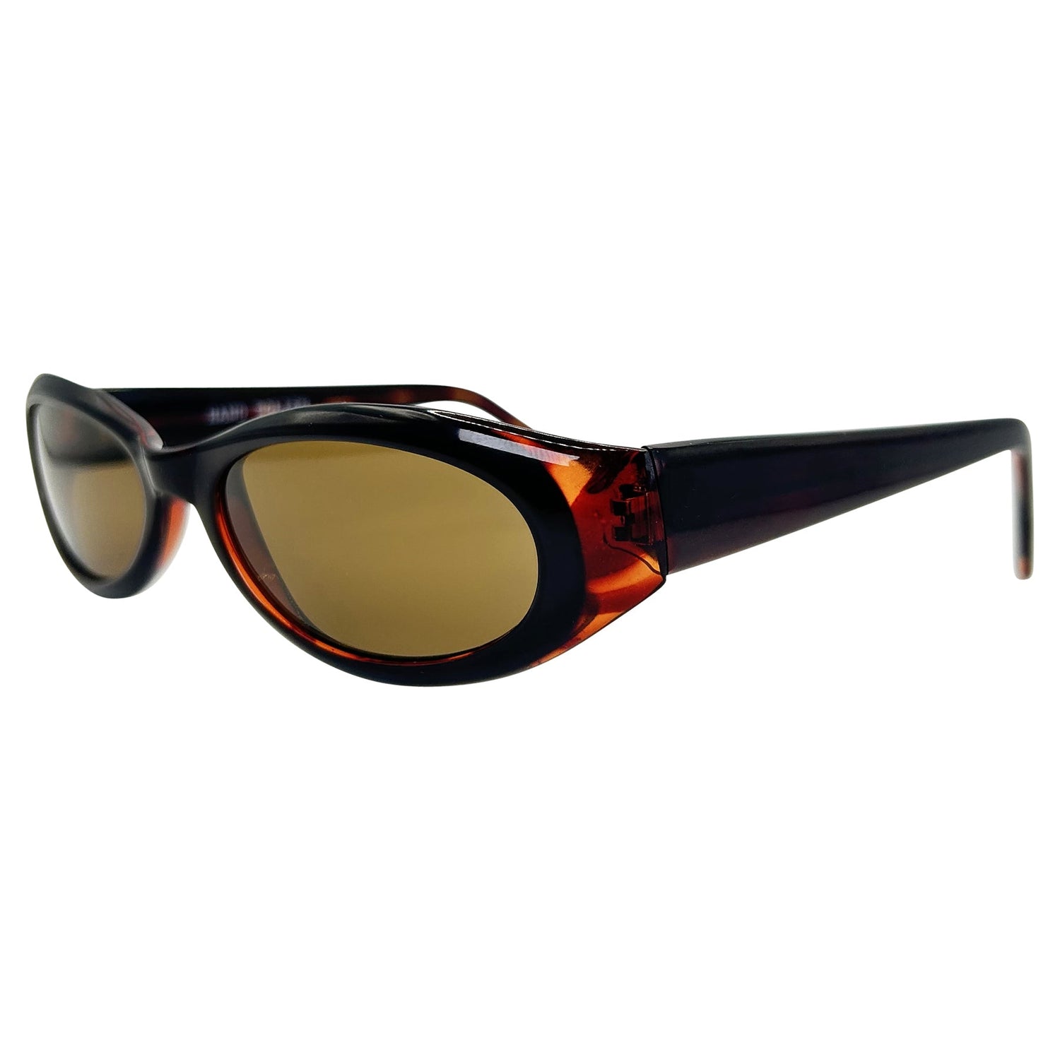 90s style tortoise sunglasses with a brown lens