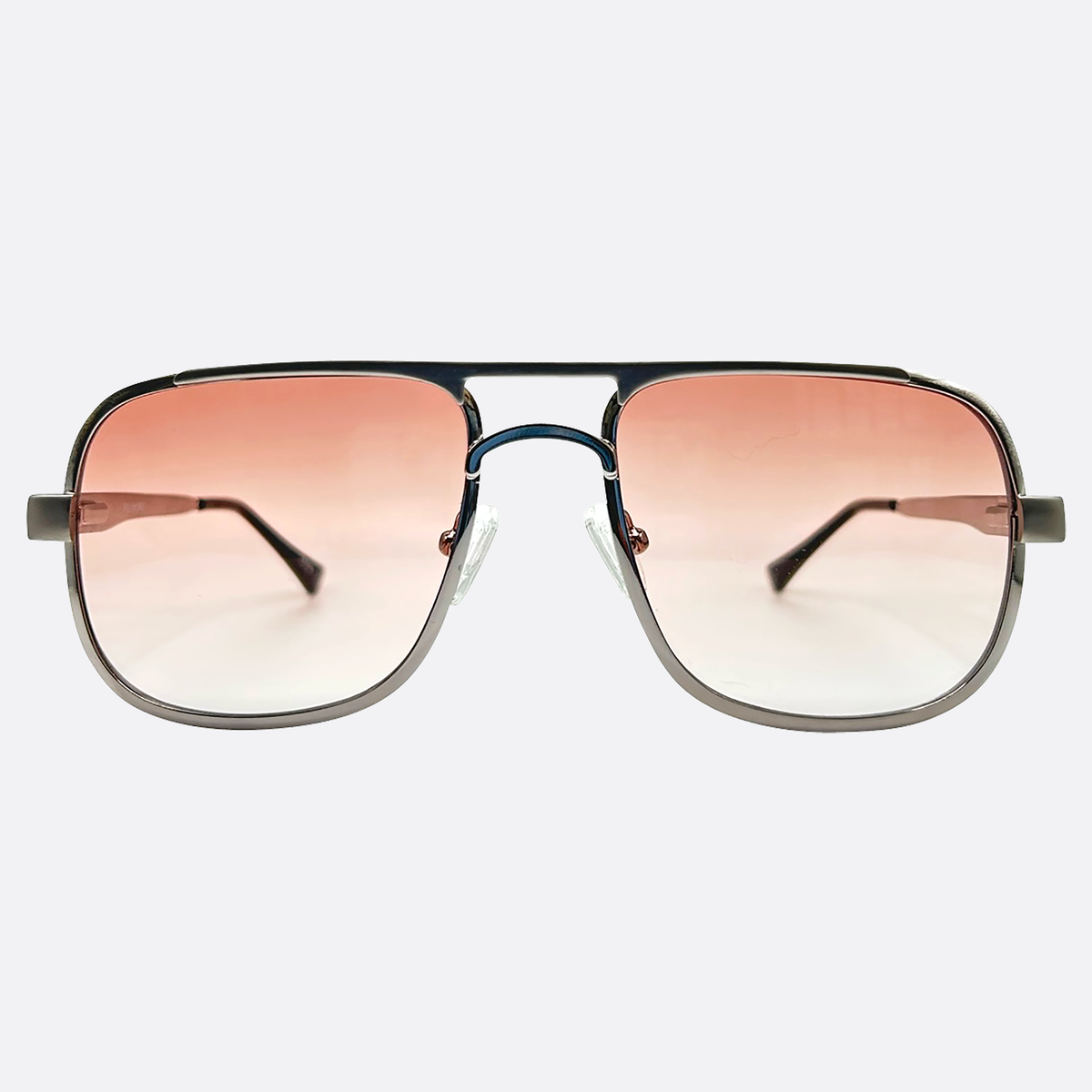 Shop FILLMORE Steel/Rose Smoke Square 70s Tinted Glasses Vintage