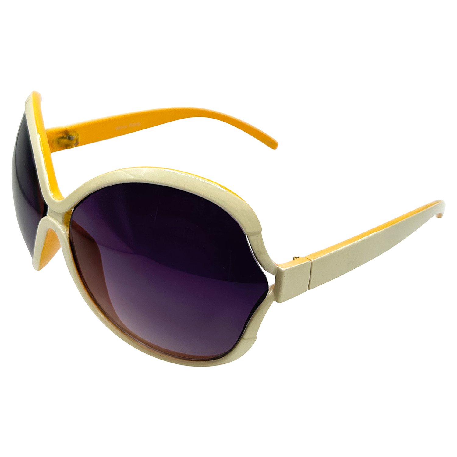 FLARED Boho Sheek Oversized SunglassesIvory Yellow/Smoke-Giant Vintage Eyewear