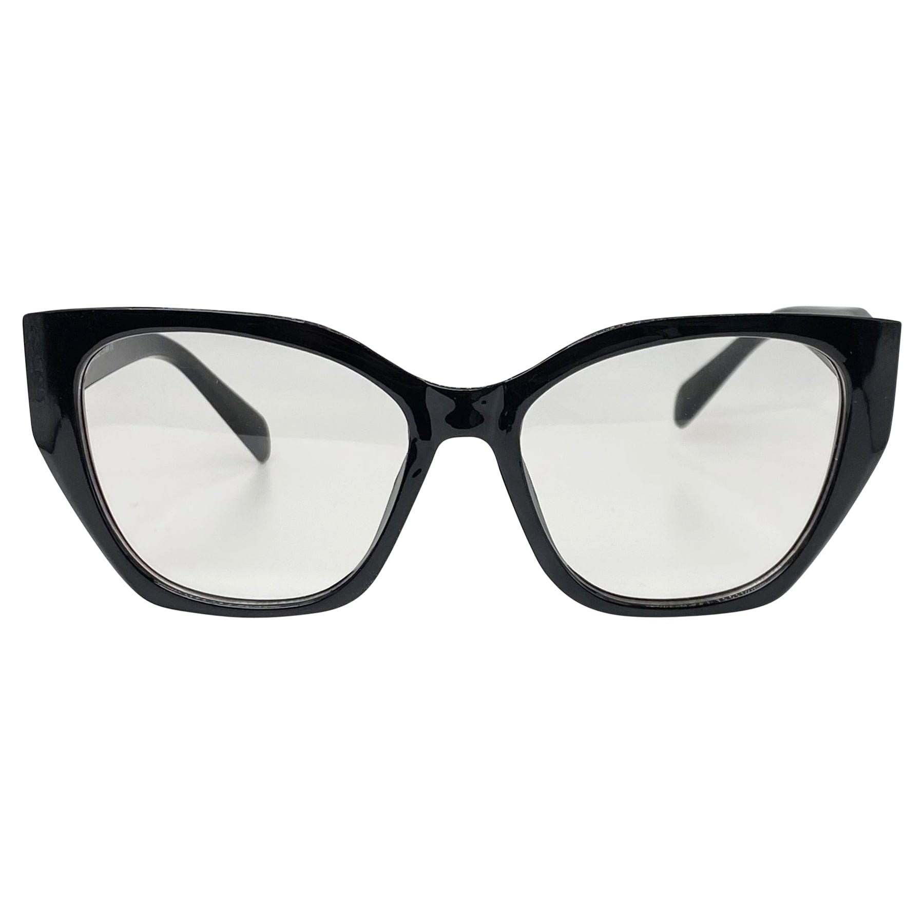 black angular cat eye clear glasses women 