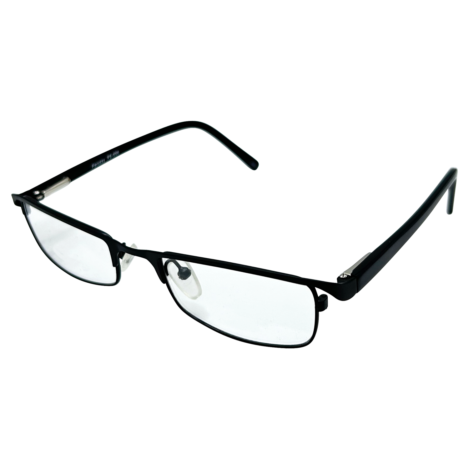 BLINDSIDED Small Clear Rectangular 90s GlassesBlack-Giant Vintage Eyewear