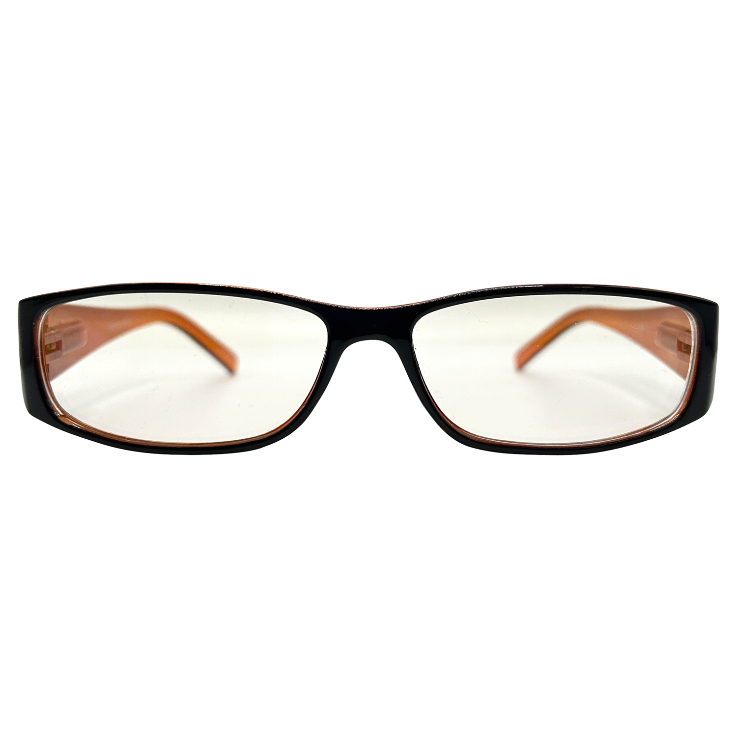 HI MY NAME IS Bayonetta-Style Clear GlassesBrown Orange/Clear-Giant Vintage Eyewear