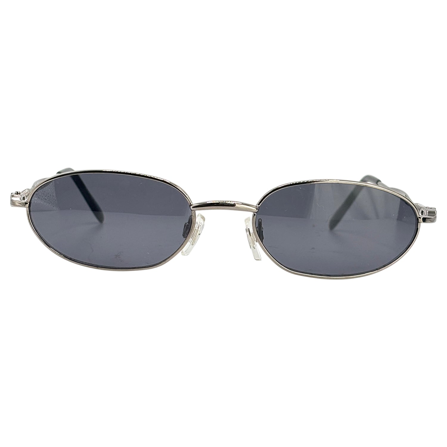 CINDY 90's Metal Oval SunglassesSilver/Smoke-Giant Vintage Eyewear