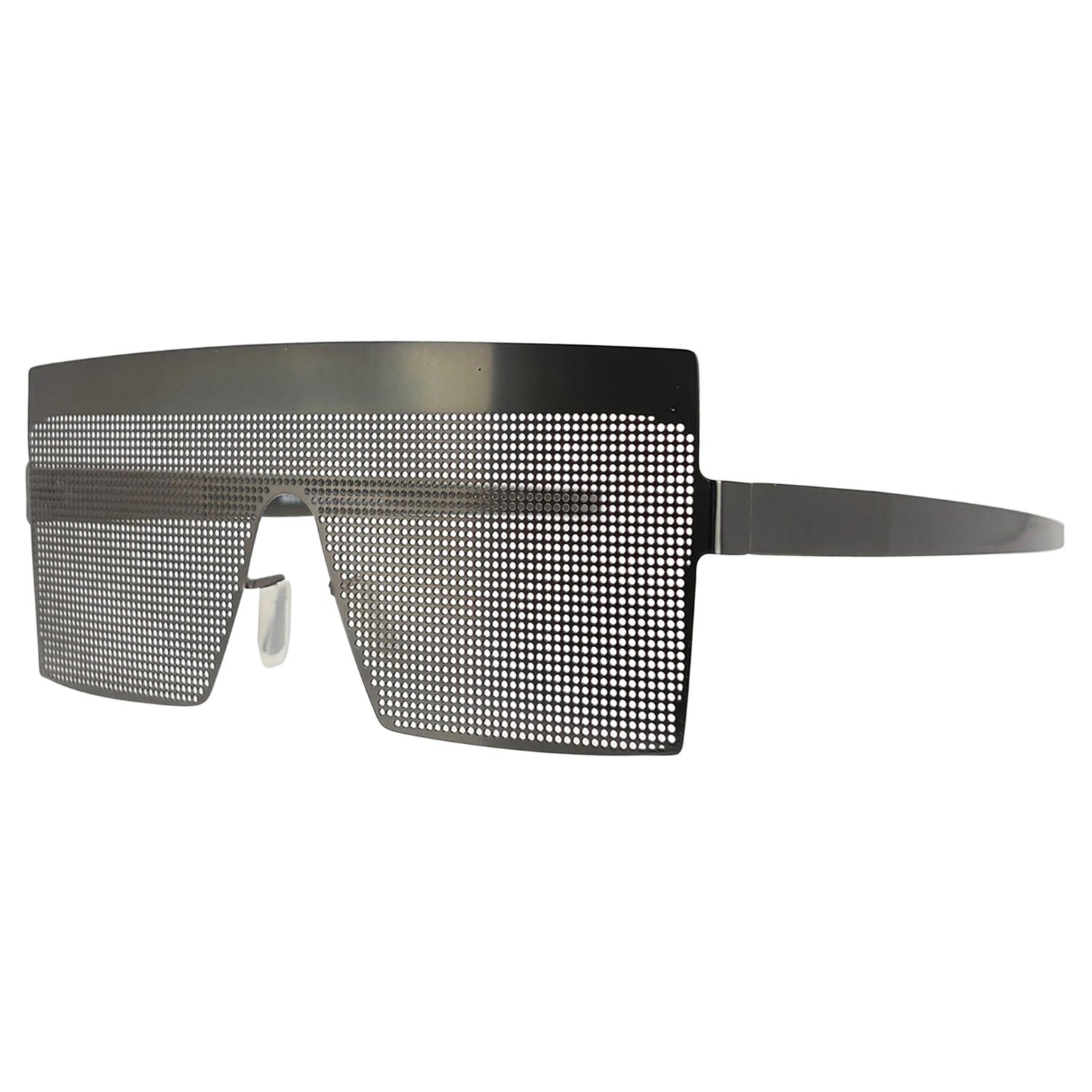 BLACKED OUT Fashion forward Metal Sunglasses -Giant Vintage Eyewear