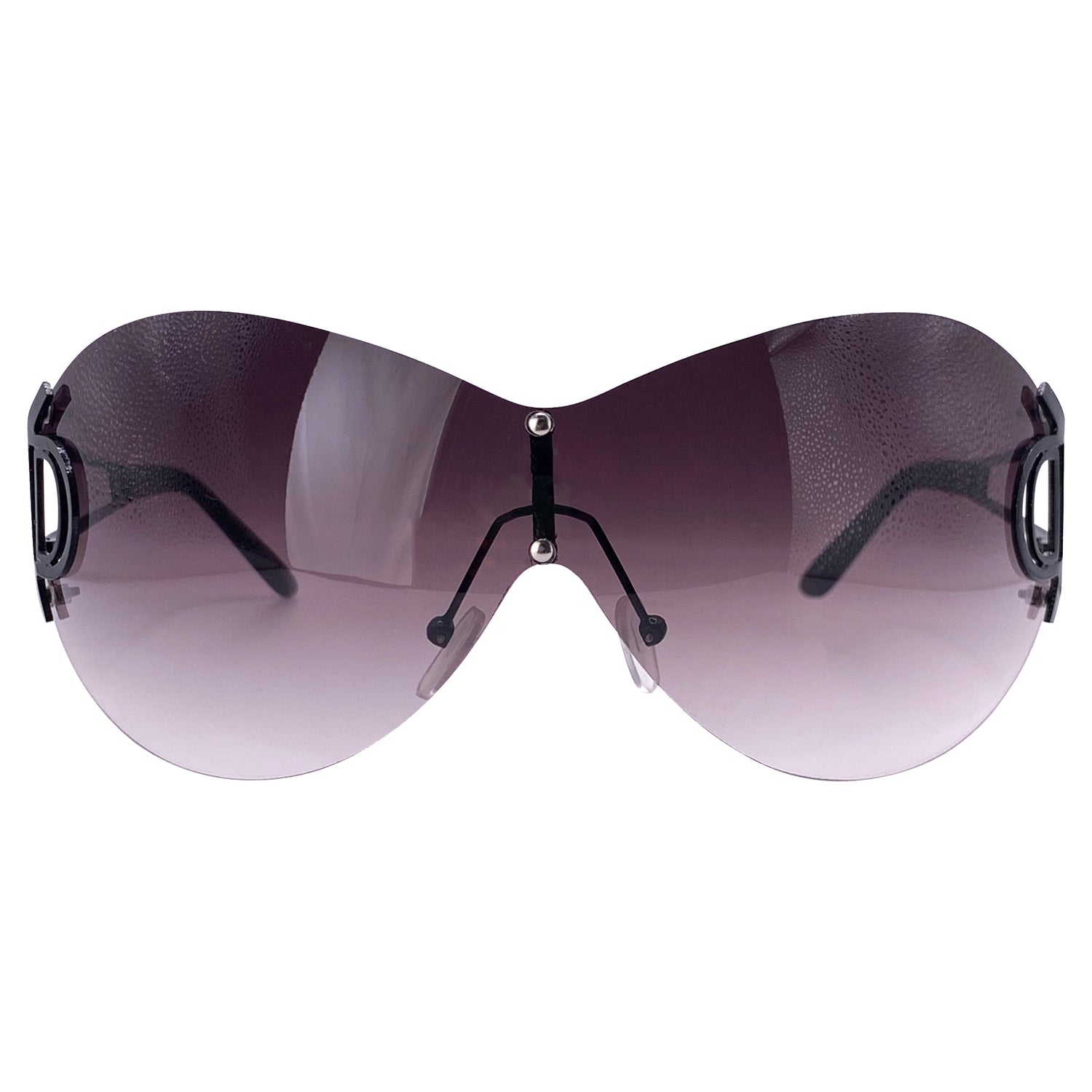 DOWNGRADE Oversized Rimless Shield Sunglasses-Giant Vintage Eyewear