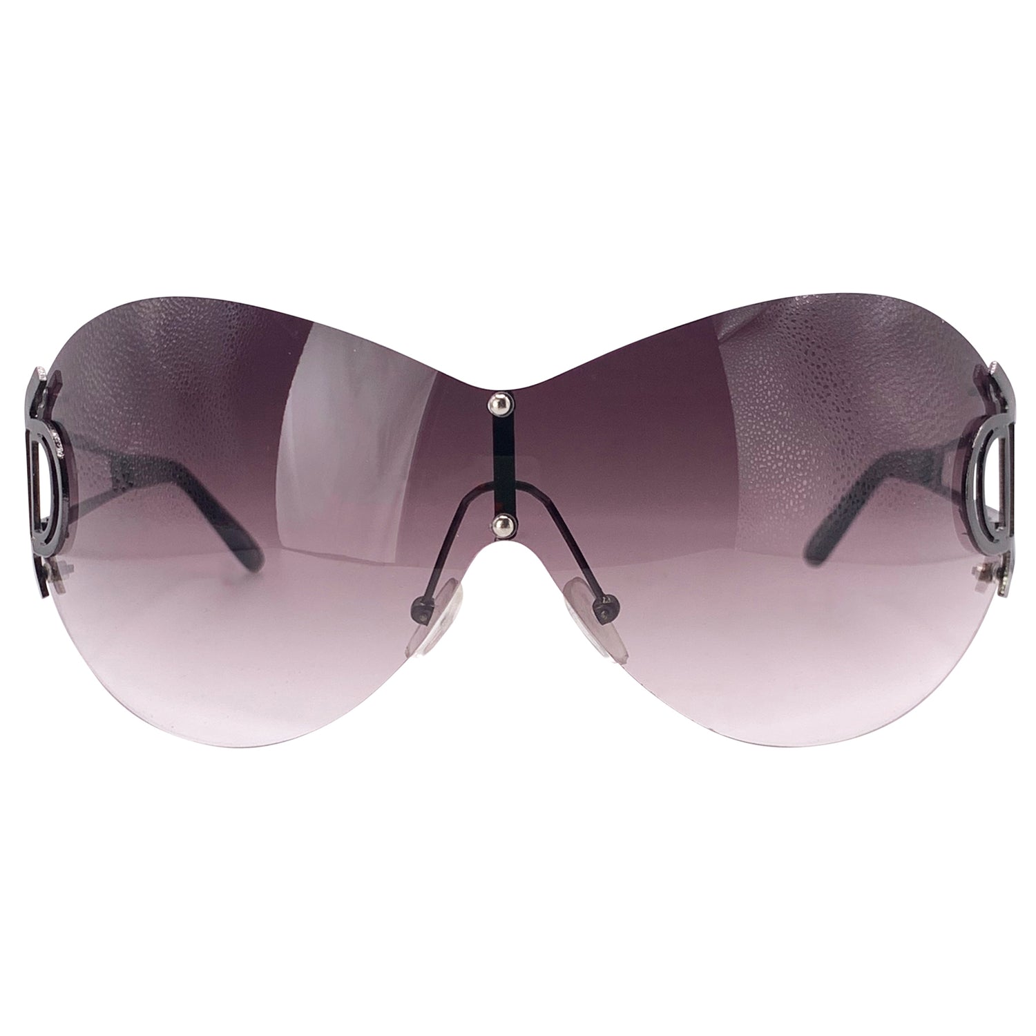 DOWNGRADE Oversized Rimless Shield Sunglasses-Giant Vintage Eyewear