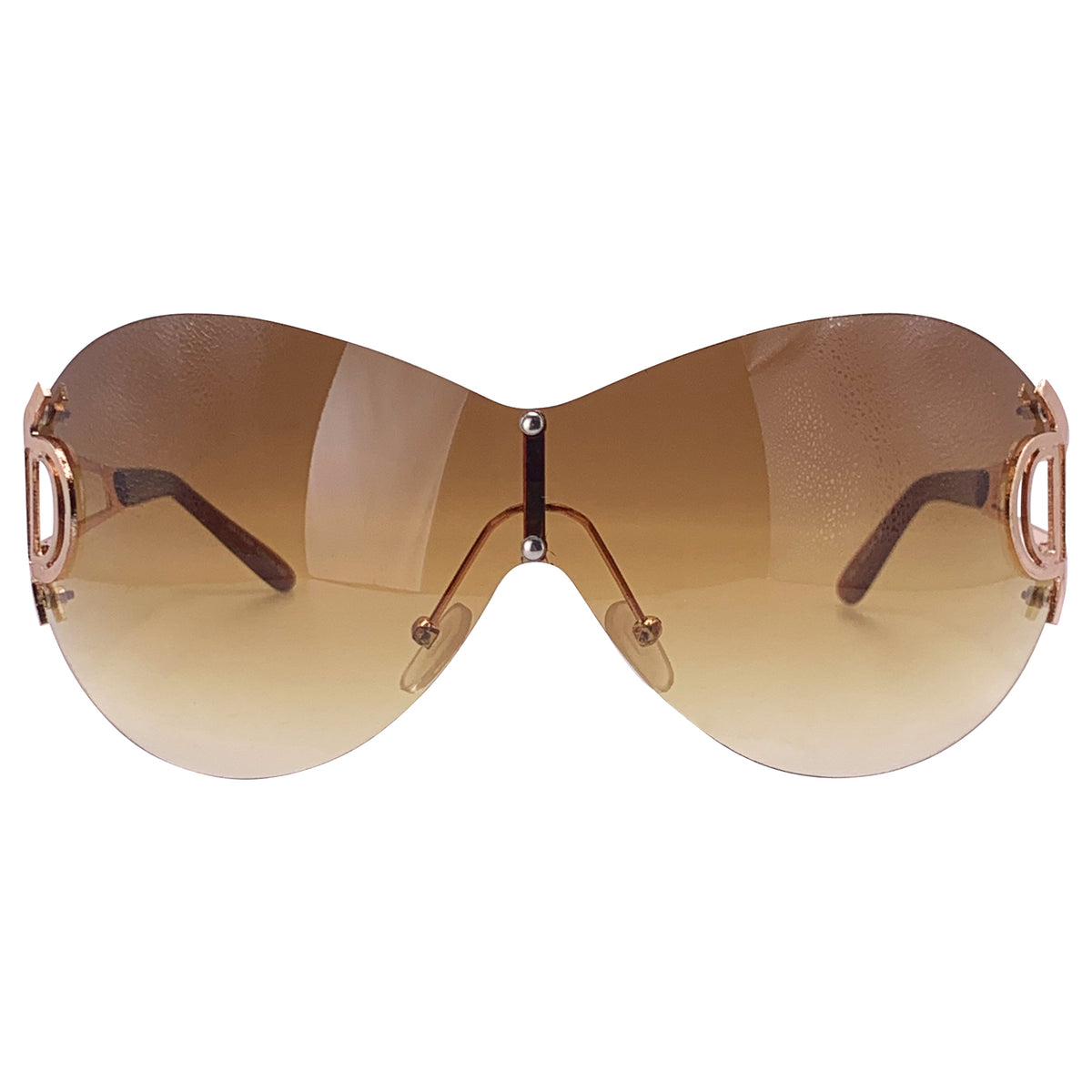 DOWNGRADE Oversized Rimless Shield Sunglasses-Giant Vintage Eyewear