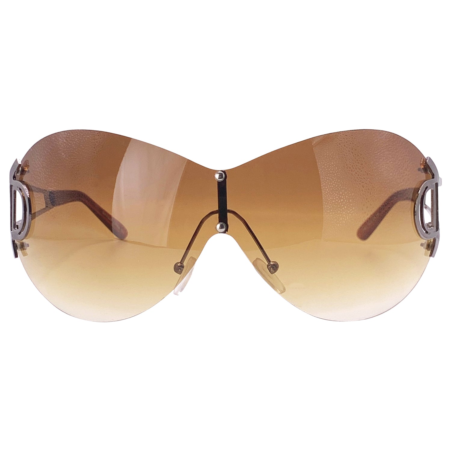 DOWNGRADE Oversized Rimless Shield Sunglasses-Giant Vintage Eyewear