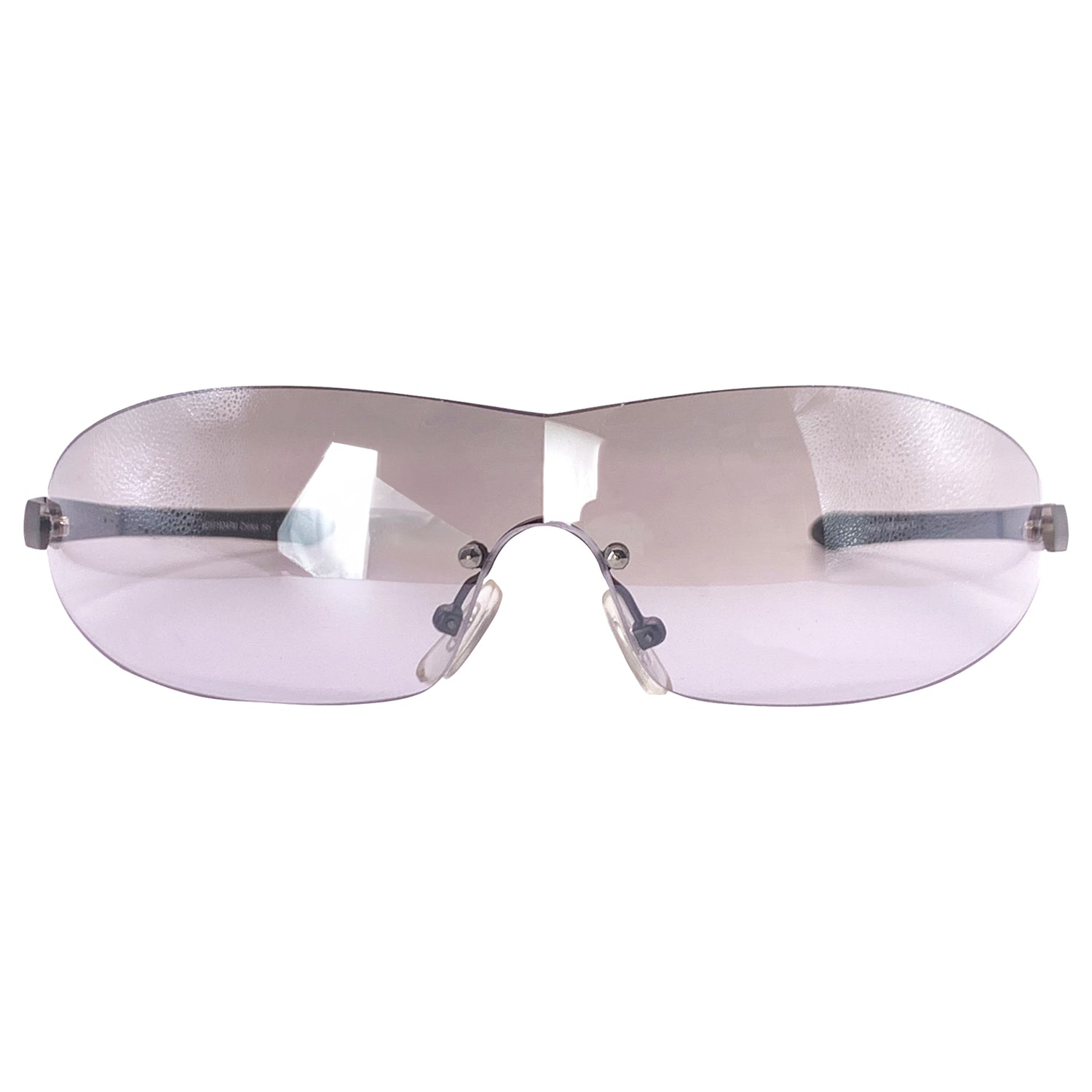 TOUCH IT Rimless Sport Shield SunglassesFlash-Giant Vintage Eyewear