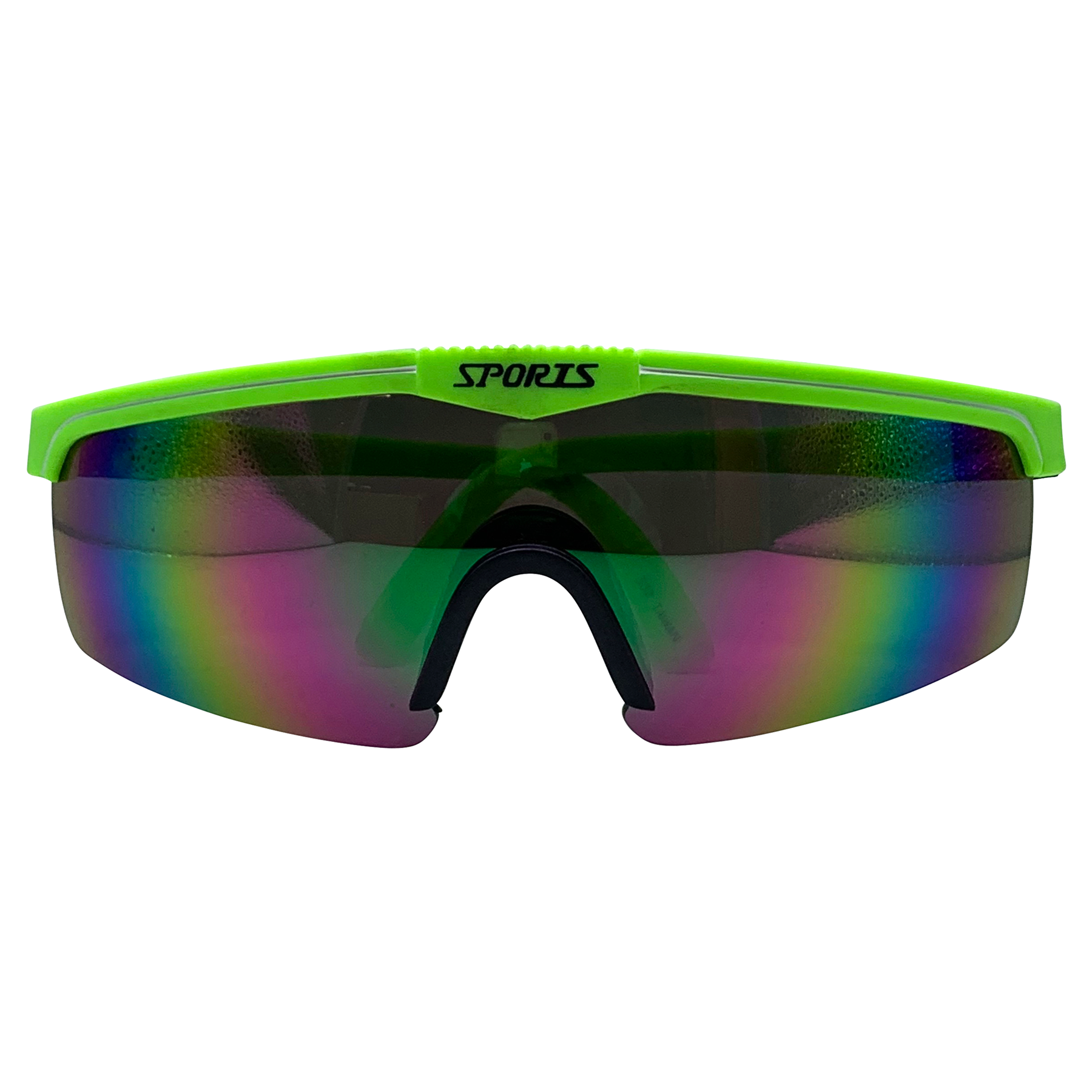 JENNER Green Neon Wraparound Shield Sunglasses