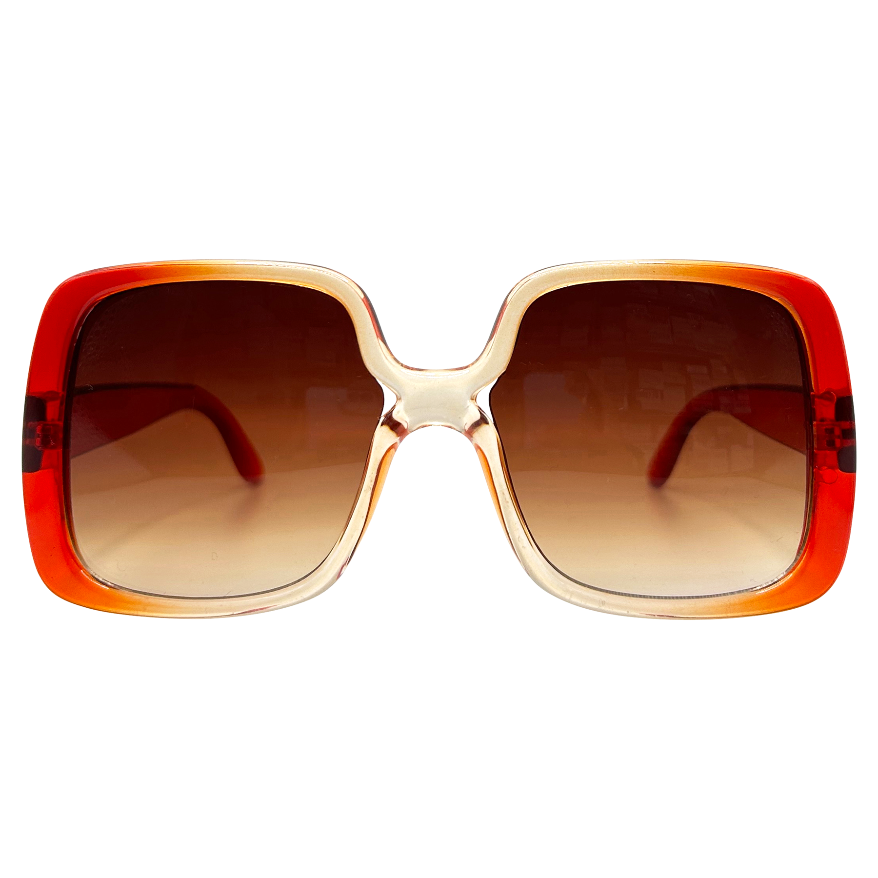 JOJO Orange/Amber Oversized Sunglasses
