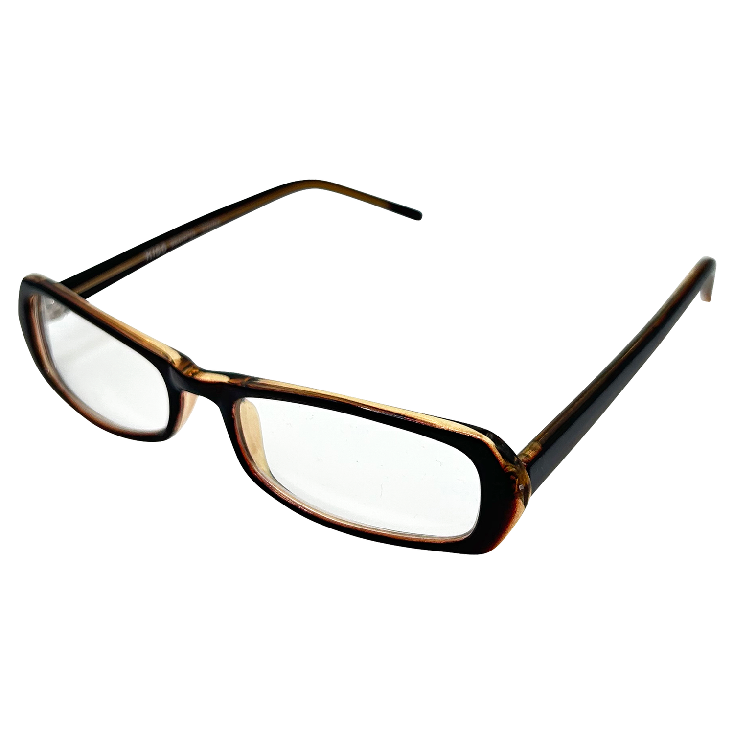 PEP TALK Clear Bayonetta-Style 90s GlassesBrown-Giant Vintage Eyewear