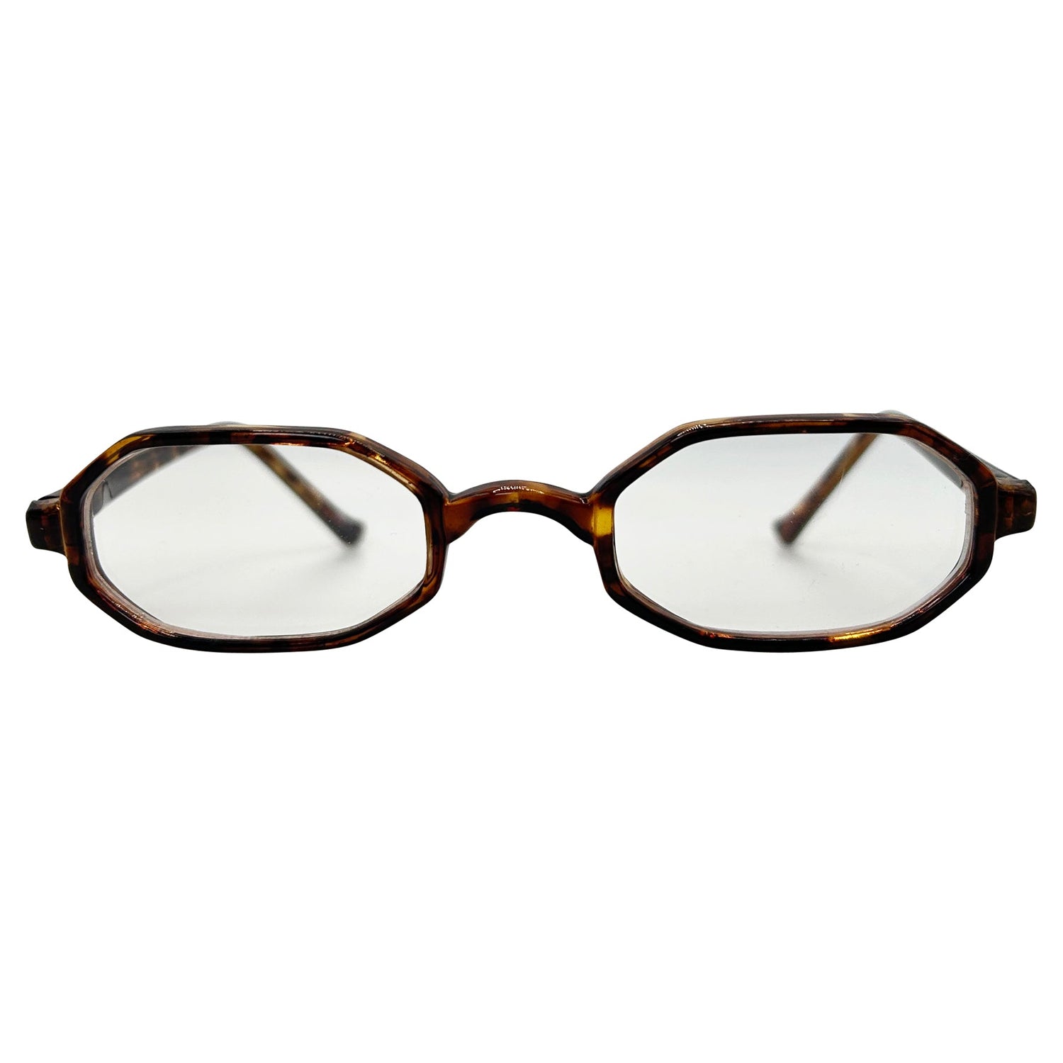 PINE Tortoise Clear Bayonetta-Style 90s Glasses-Giant Vintage Eyewear