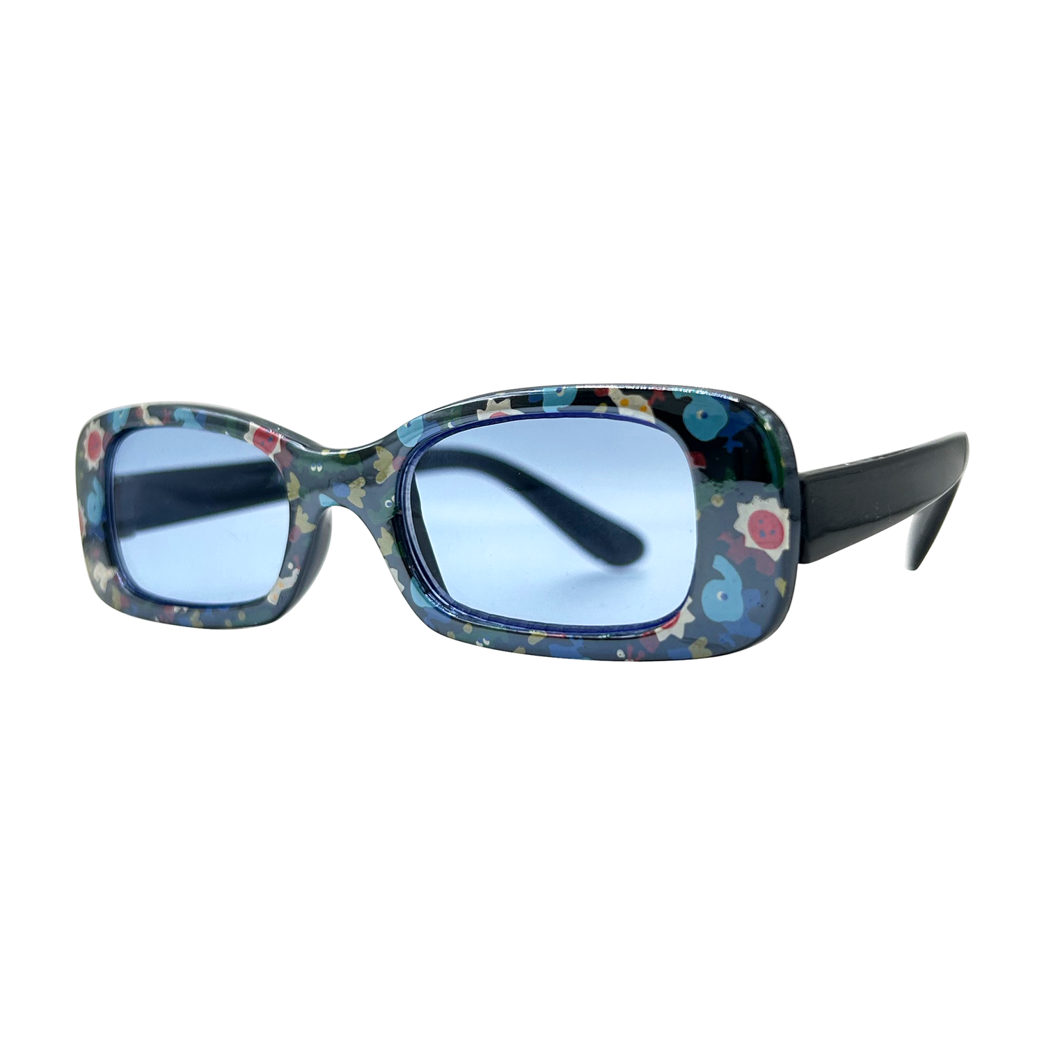 Kids ⭐️ POSIES Black Blue Flower/Blue Square-Giant Vintage Eyewear