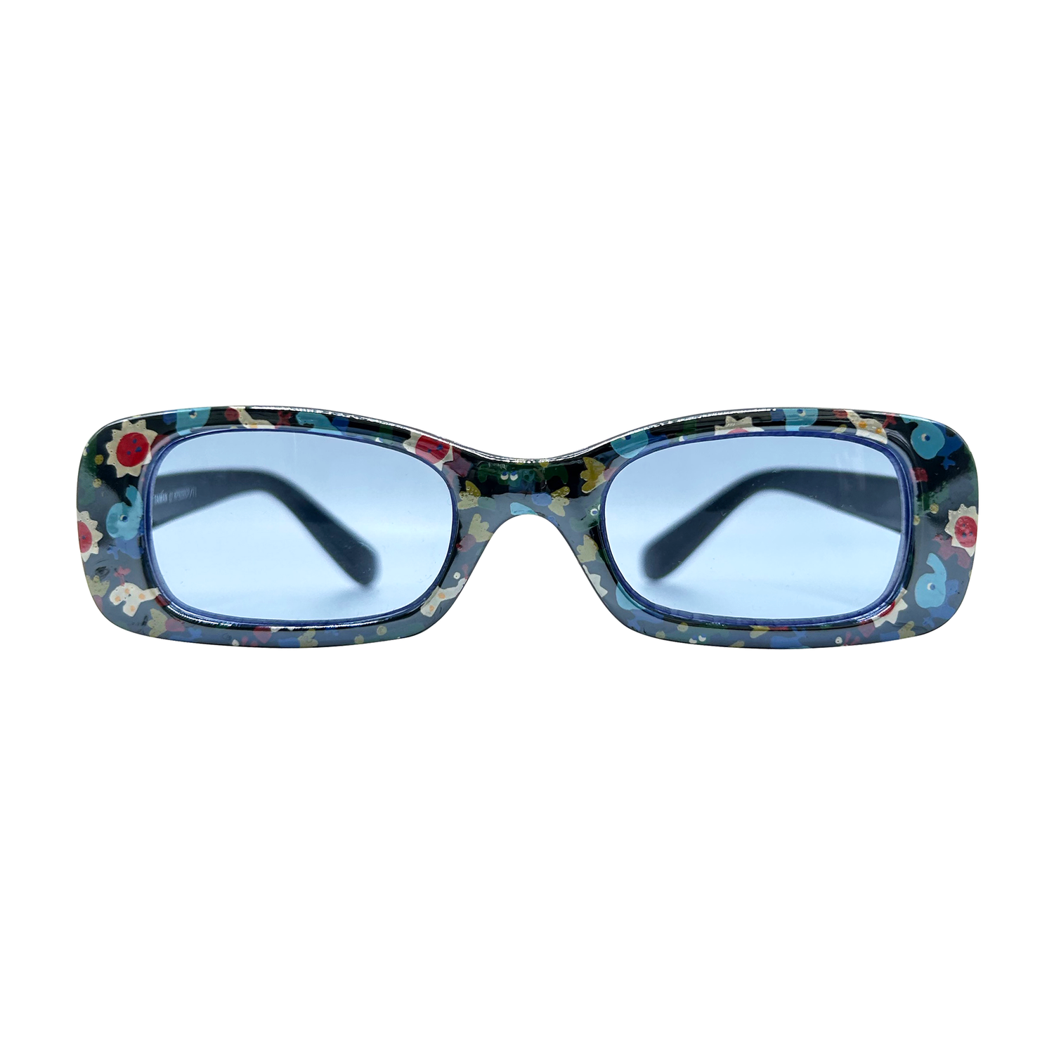 Kids ⭐️ POSIES Black Blue Flower/Blue Square-Giant Vintage Eyewear