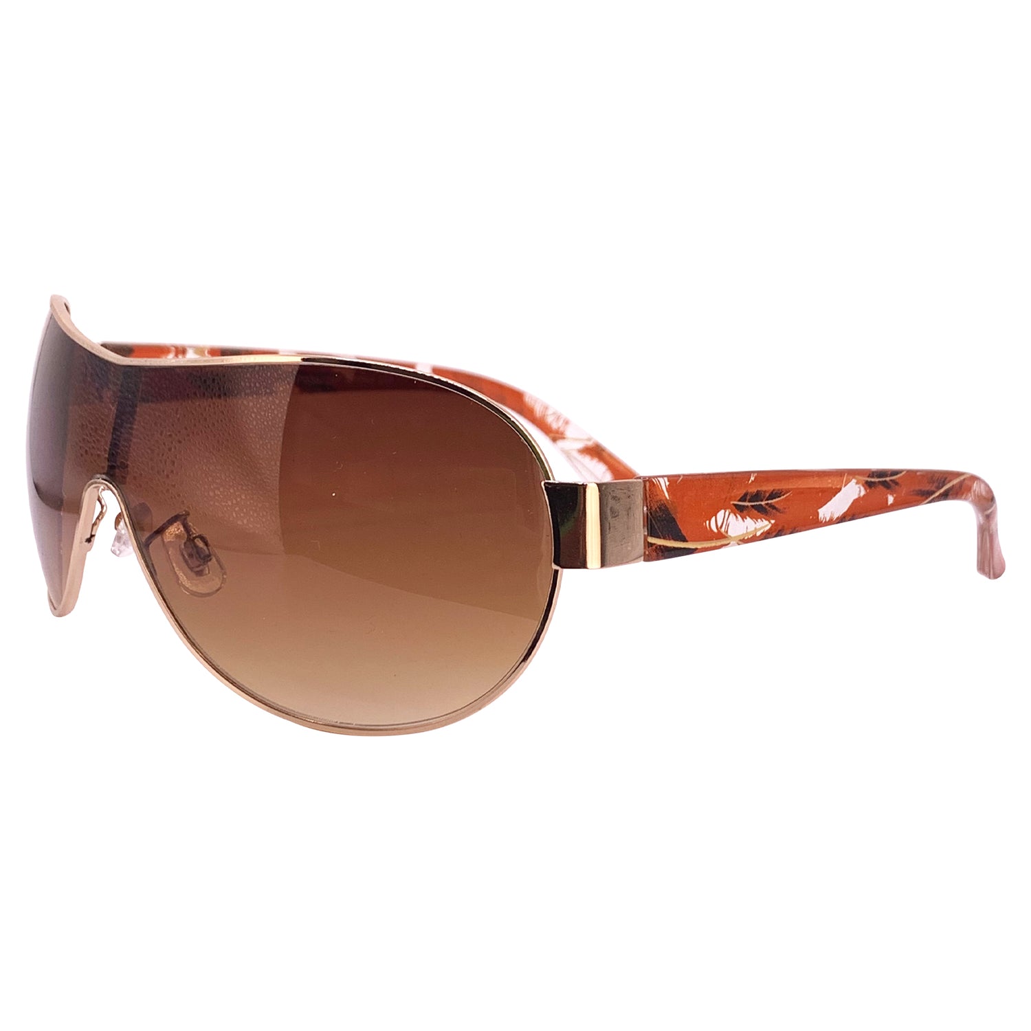 FEATHERED Y2K Shield SunglassesTortoise-Giant Vintage Eyewear