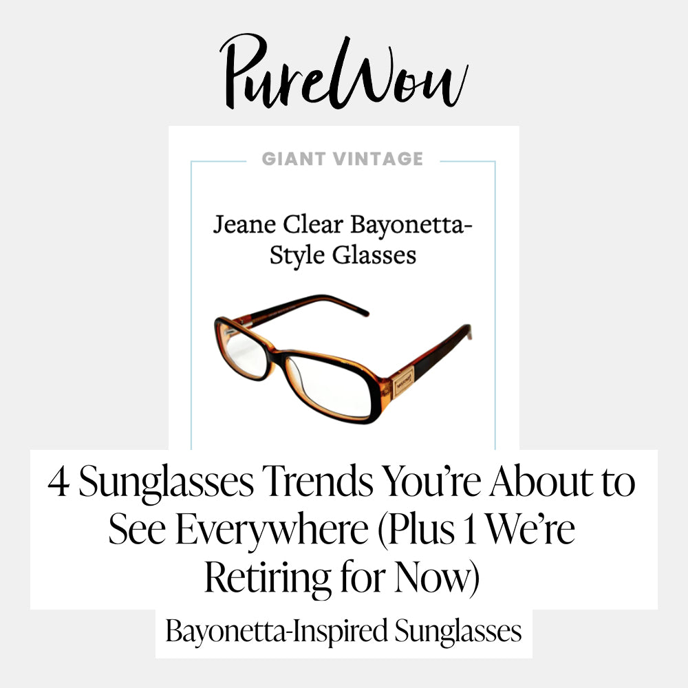 Giant Vintage featured in PureWow article about bayonetta-inspired sunglass trend
