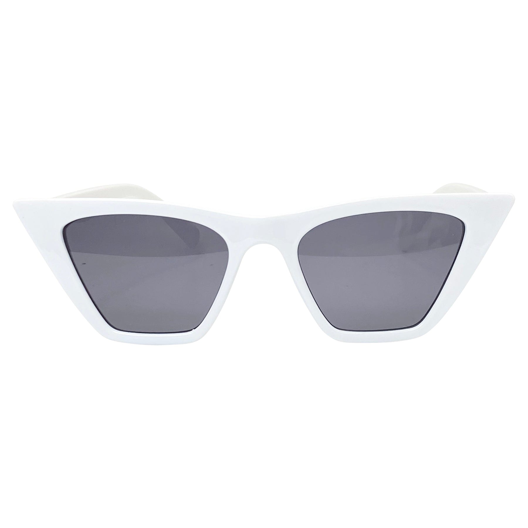 80s style cat eye white sunglasses women and unisex