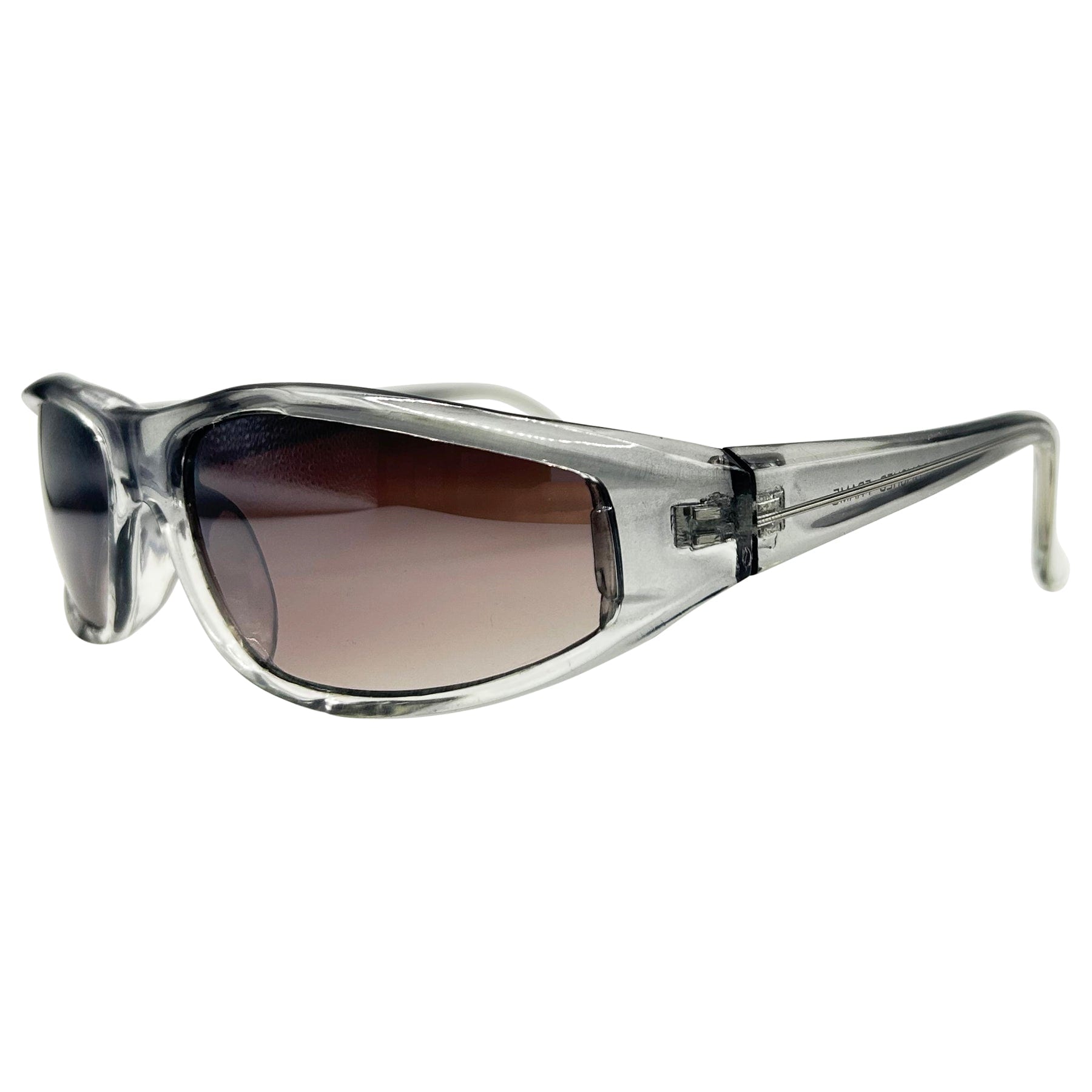 90s sporty vintage sunglasses with a wraparound frame