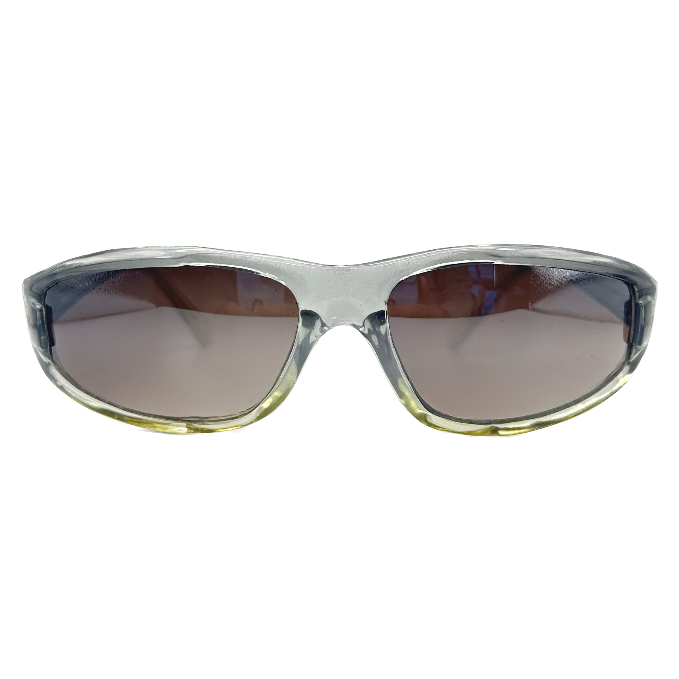 90s sunglasses with a sporty wraparound frame