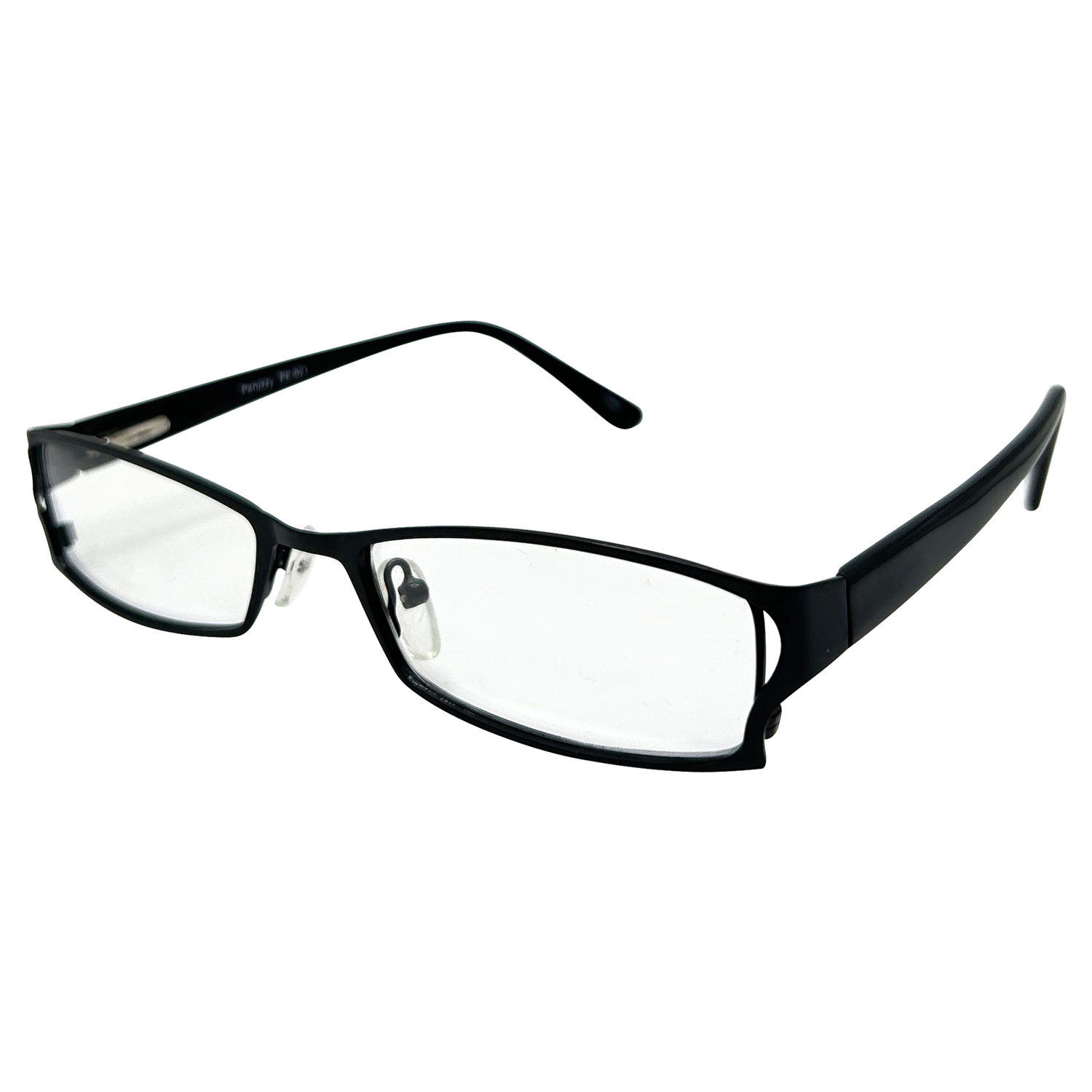 RIOT Small Clear Rectangular 90s GlassesBlack-Giant Vintage Eyewear