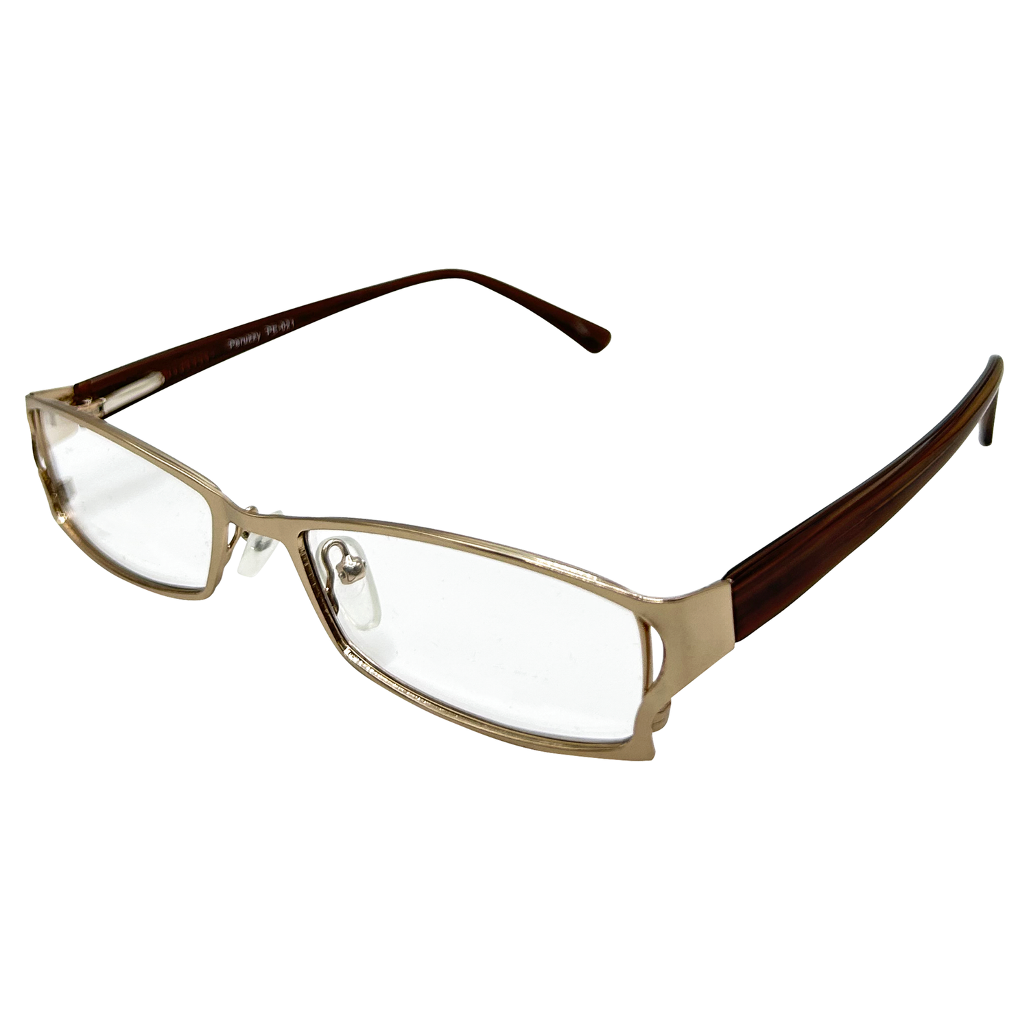 RIOT Small Clear Rectangular 90s GlassesGold-Giant Vintage Eyewear