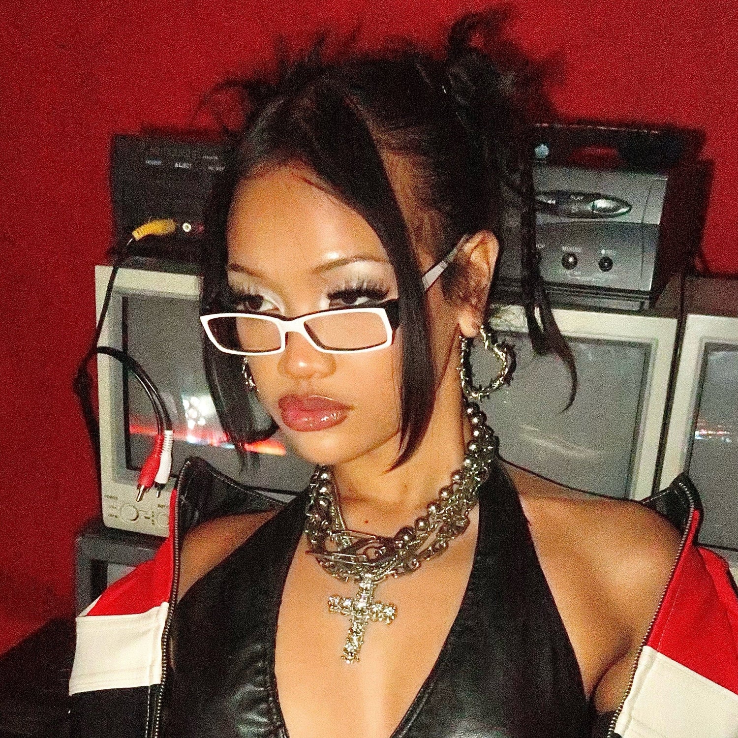 ROCK STEADY Small Clear Rectangular 90s Vintage Glasses-Giant Vintage Eyewear