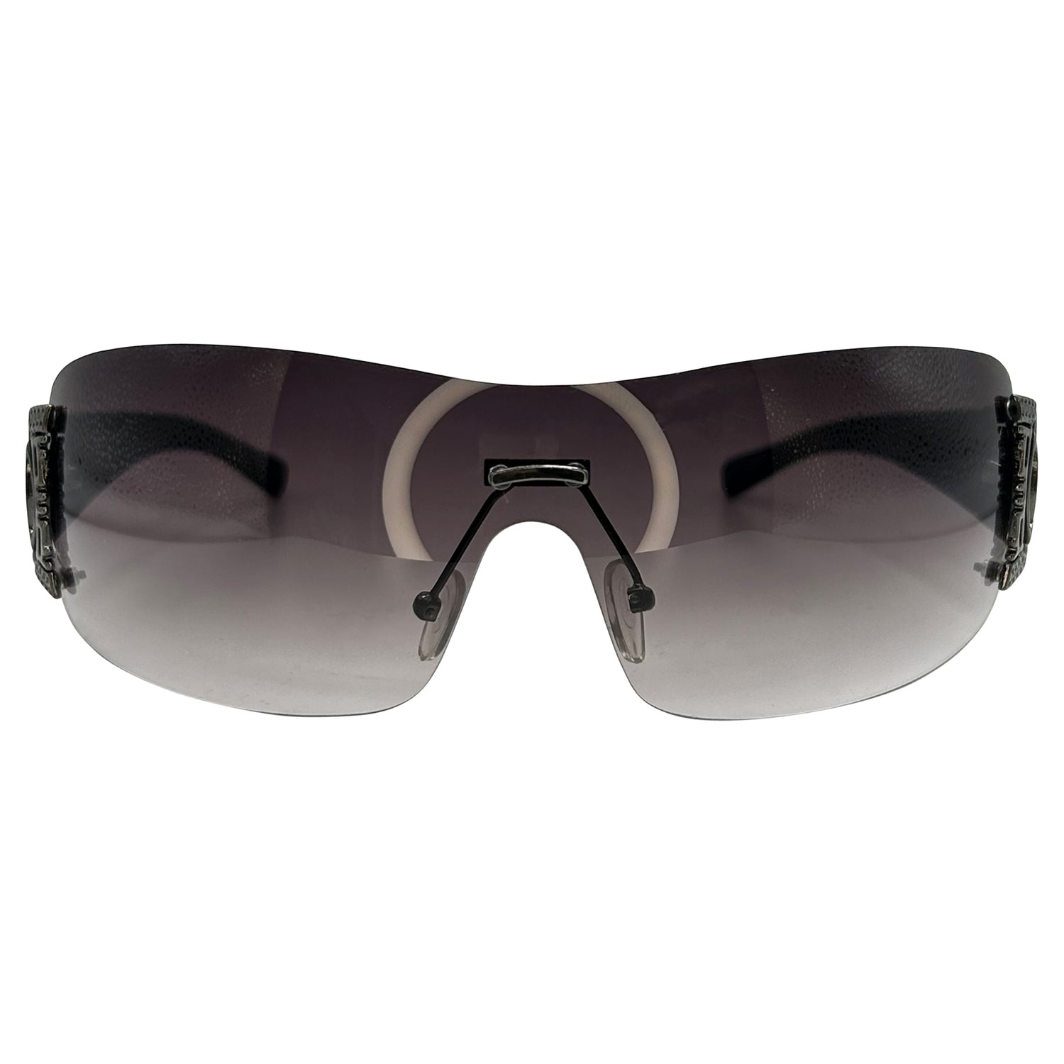 SEXY CAN I Y2K Rimless Shield Sunglasses-Giant Vintage Eyewear