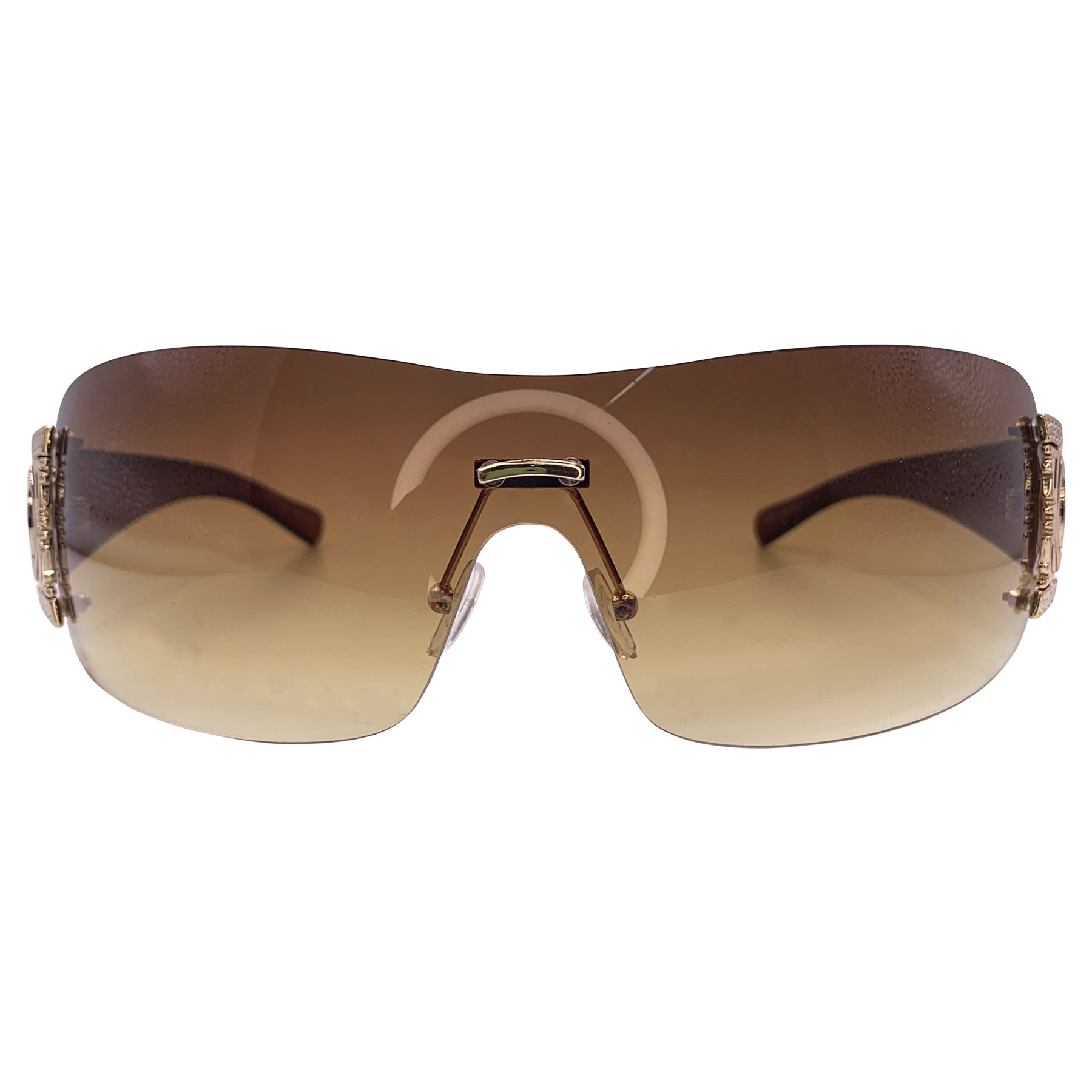 SEXY CAN I Y2K Rimless Shield Sunglasses | Giant Vintage Eyewear