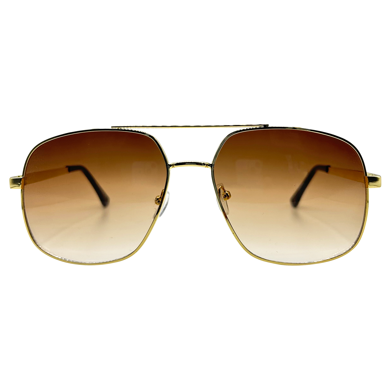 SOAR Retro Square Aviator SunglassesGold/Amber-Giant Vintage Eyewear