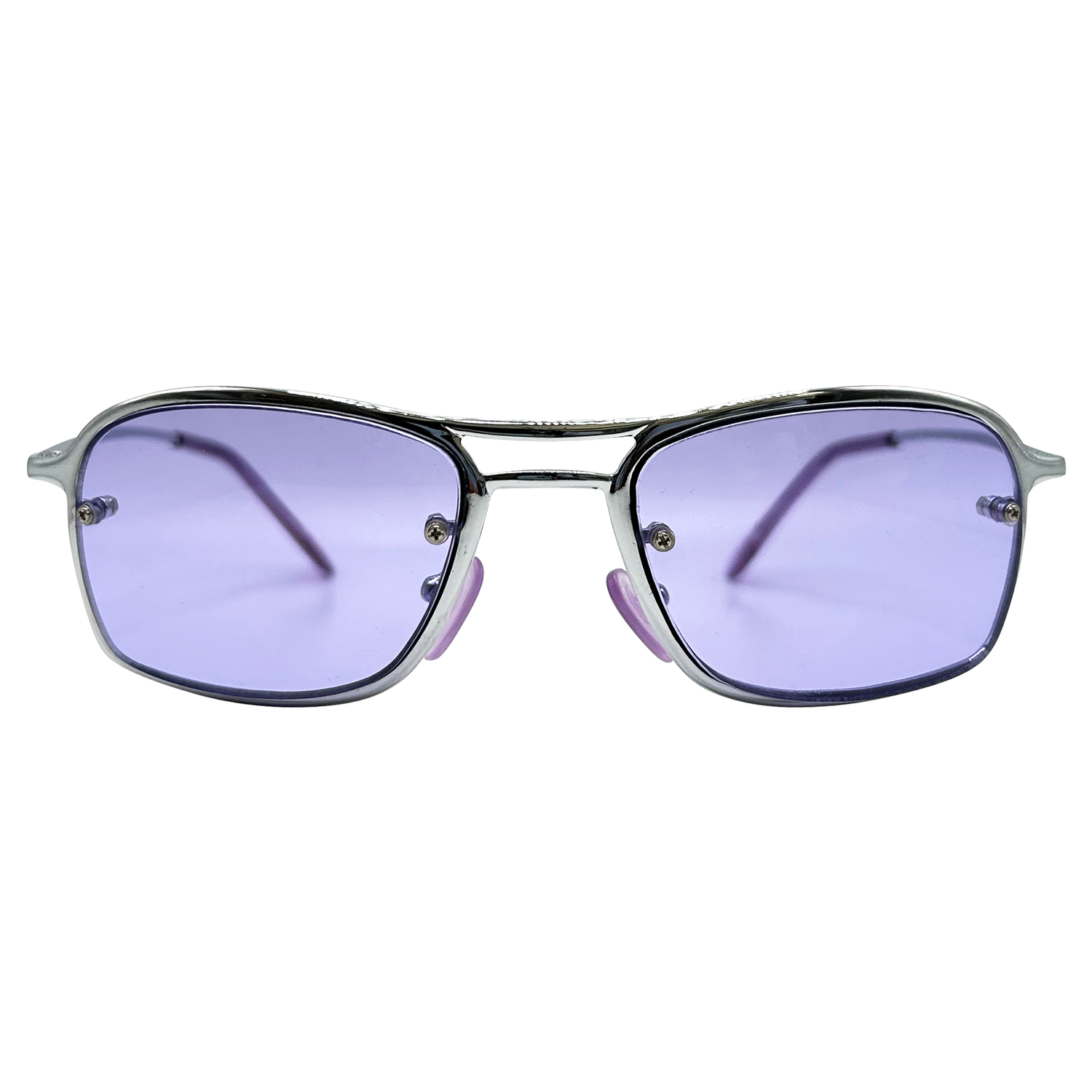 STROBE Purple Aviator Y2K SunglassesSilver/Purple-Giant Vintage Eyewear