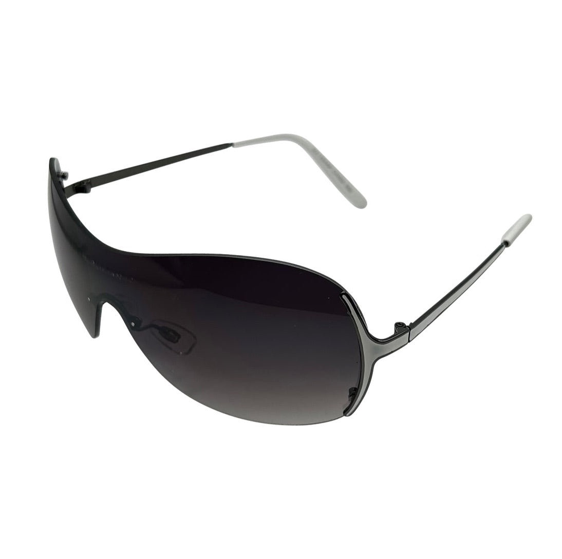 SWAGGER Y2K Rimless Shield SunglassesWhite/Smoke-Giant Vintage Eyewear